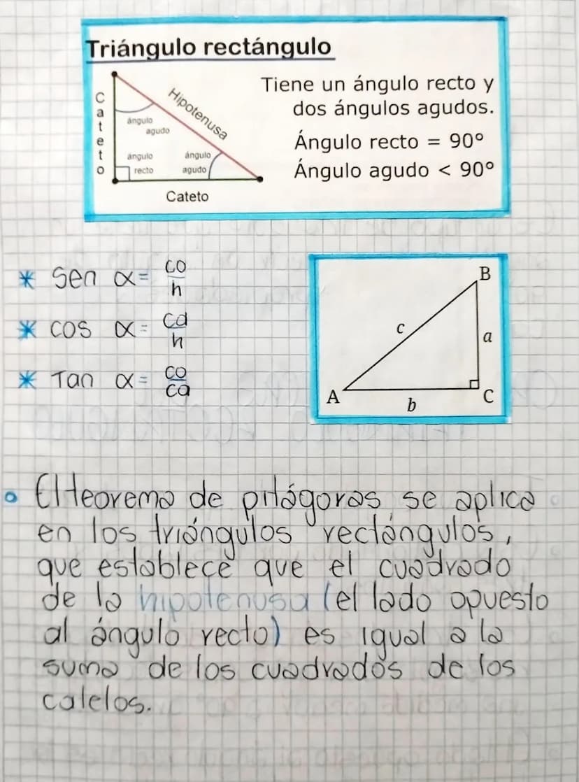 TRIANGULO
RECTANGULO
Es un tipo de triángulo que tiene un
angulo recto, es decir, un ángulo de
90 grados tiene propiedades y
Caracteristicas