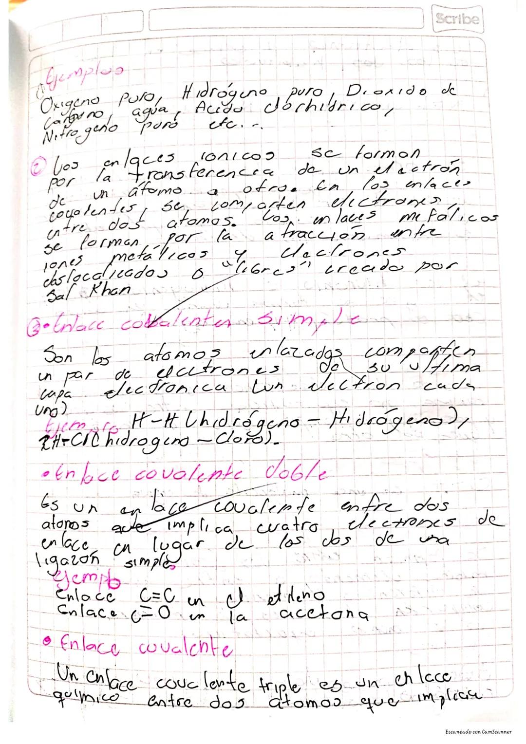 # Molución;

① Definición

En quimica un enlace covalente es
una ligazón que se produce entre dos
atomos no metalicos, cuando se unen
$y$ co