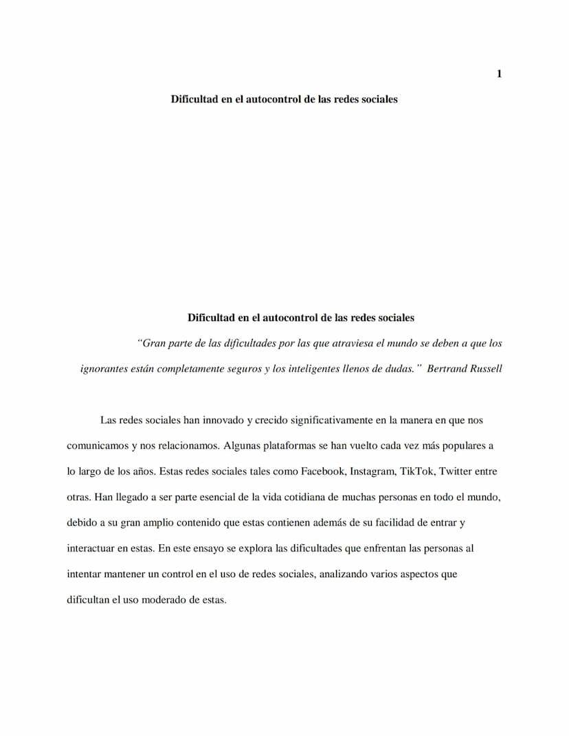 Dificultad en el autocontrol de las redes sociales
1
Dificultad en el autocontrol de las redes sociales
"Gran parte de las dificultades por 