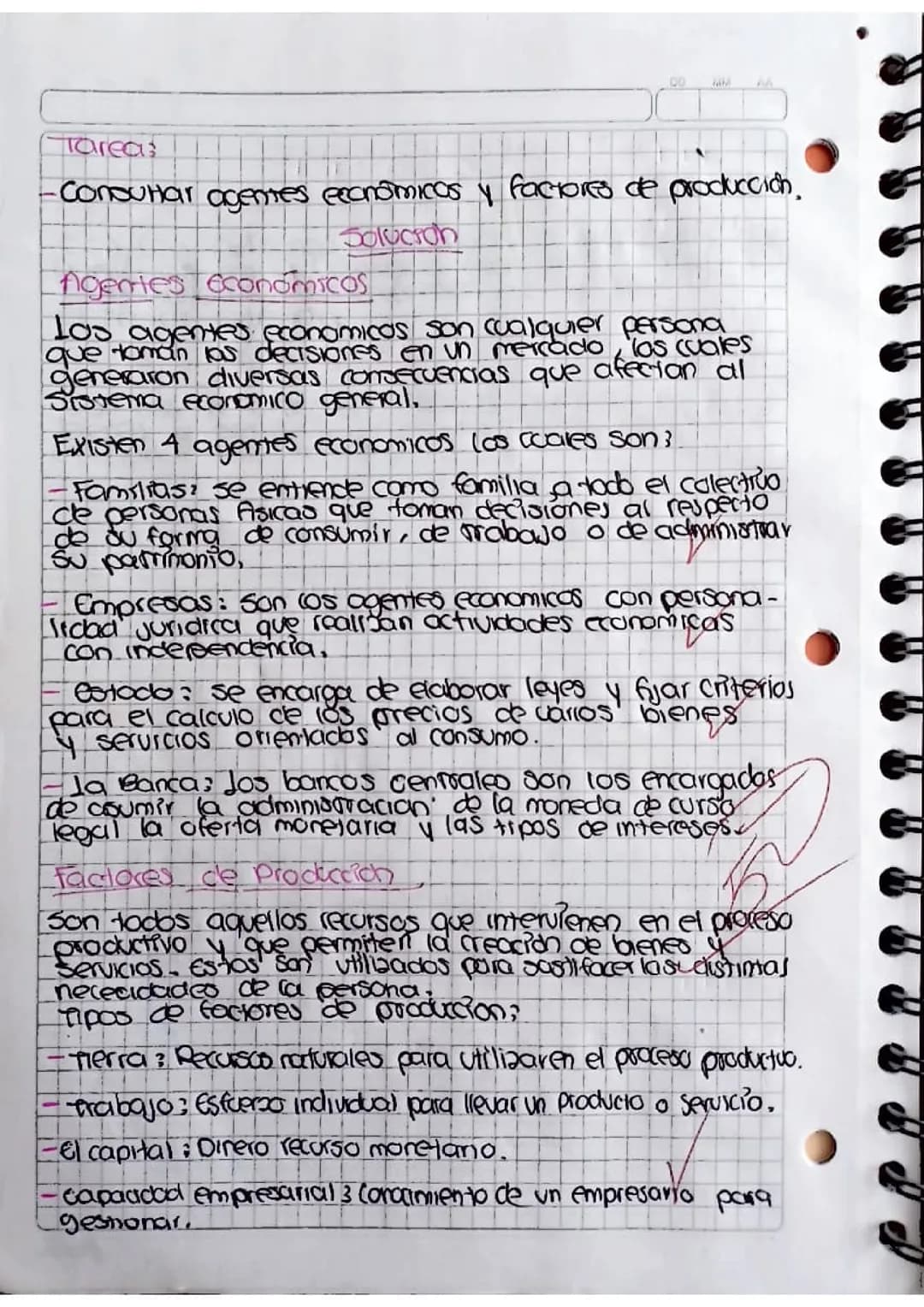 Agentes económicos y factores de producción 