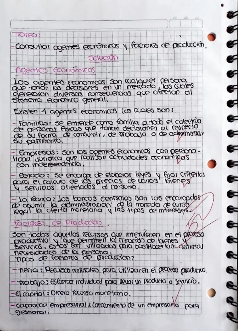 Tareas
Consultar agentes economicas y factores de producción,
Solucion
Agentes economicos
Los agentes economicos son cualquier persona
que t