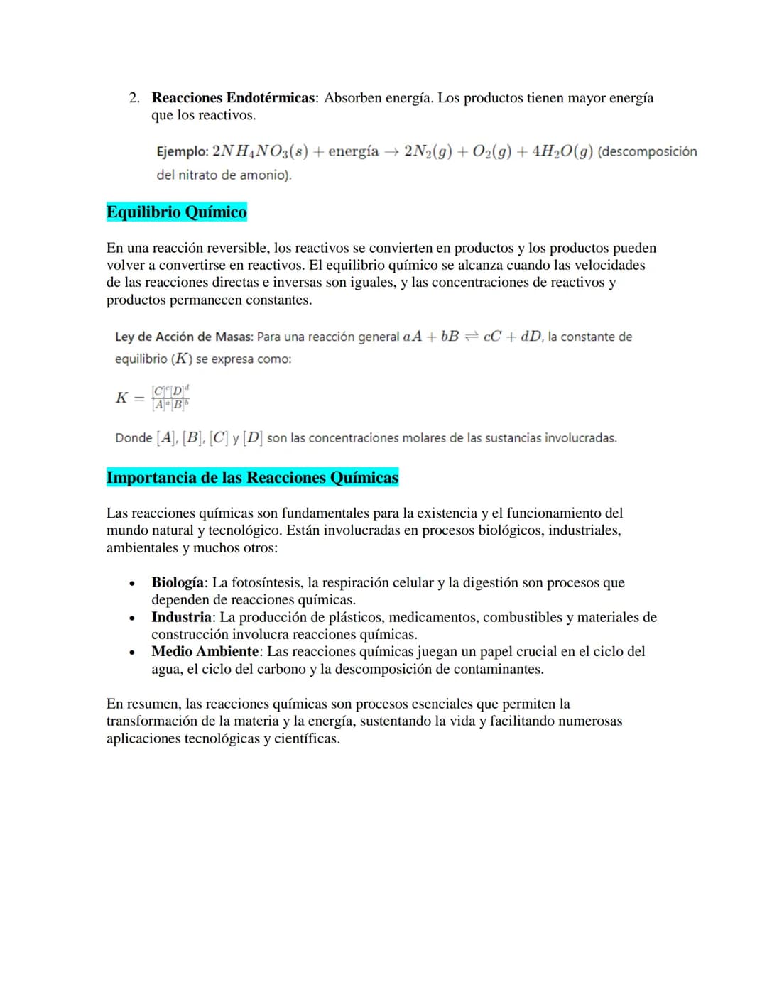 Reacciones Químicas
Las reacciones químicas son procesos en los que unas sustancias, denominadas reactivos, se
transforman en otras sustanci