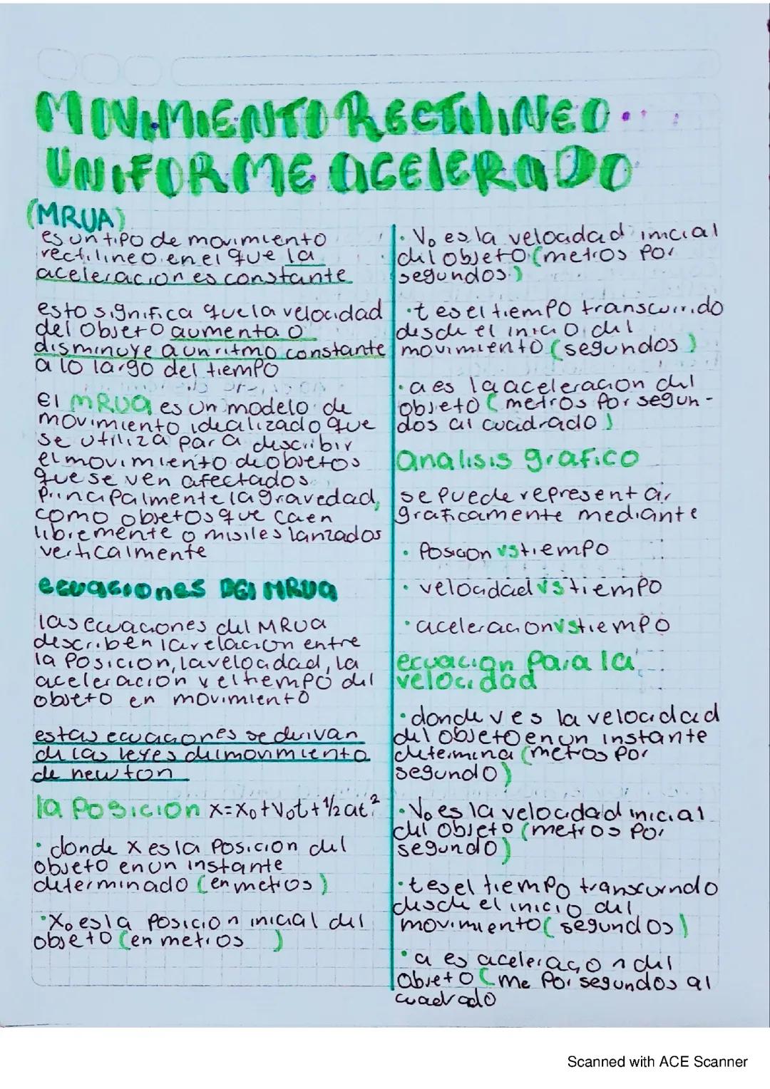 movimiento rectilíneo uniforme acelerado