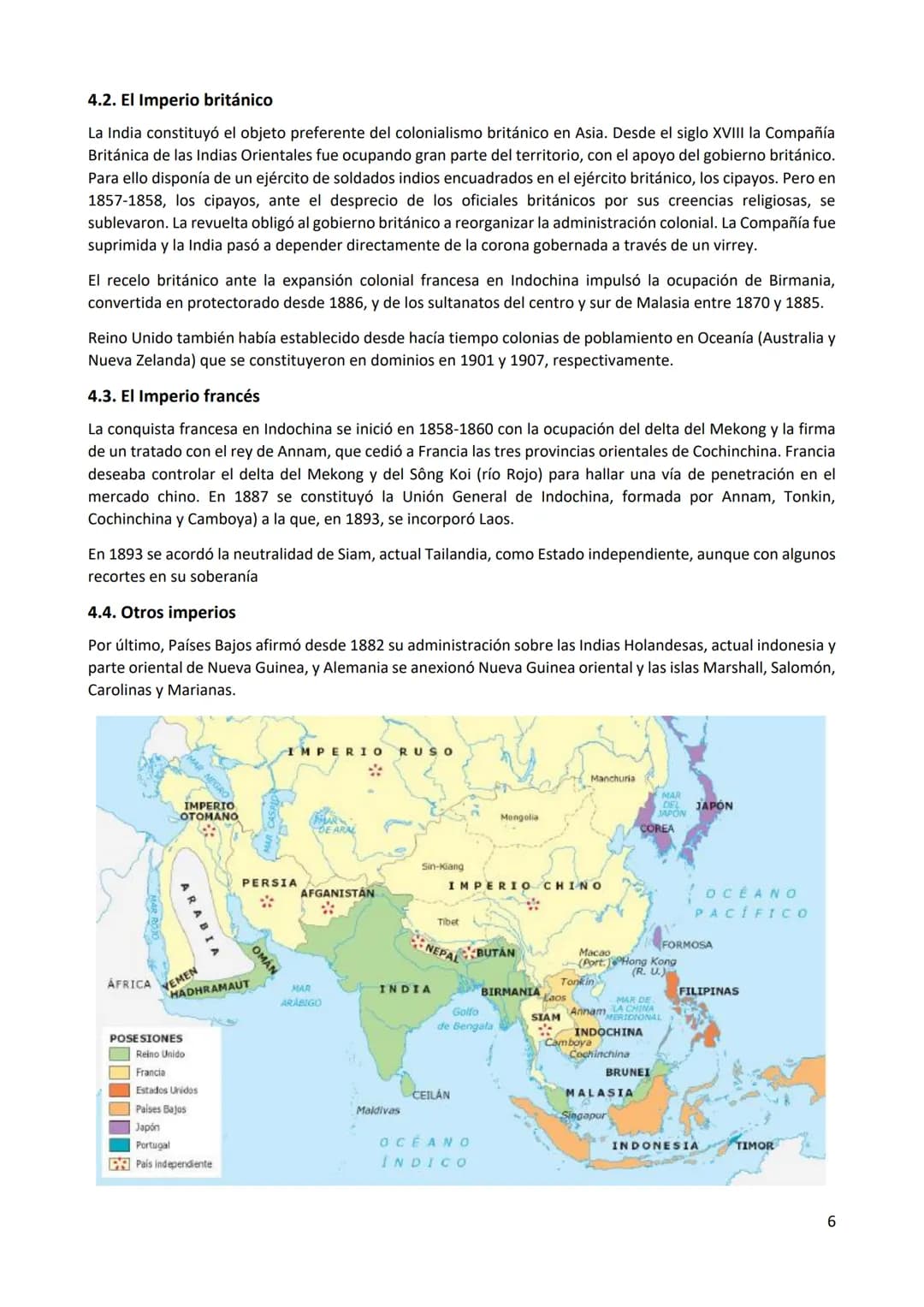 Tema 5: El imperialismo del siglo XIX
A comienzos del siglo XIX desaparecieron los rasgos del
colonialismo europeo de la Edad Moderna, que s