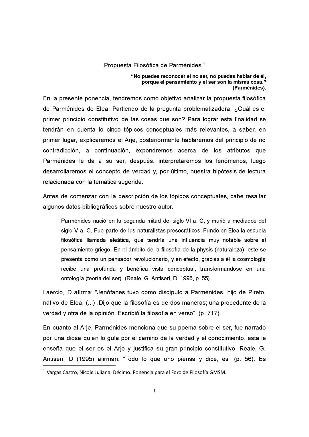 El Pensamiento Filosófico de Parménides: Una Introducción