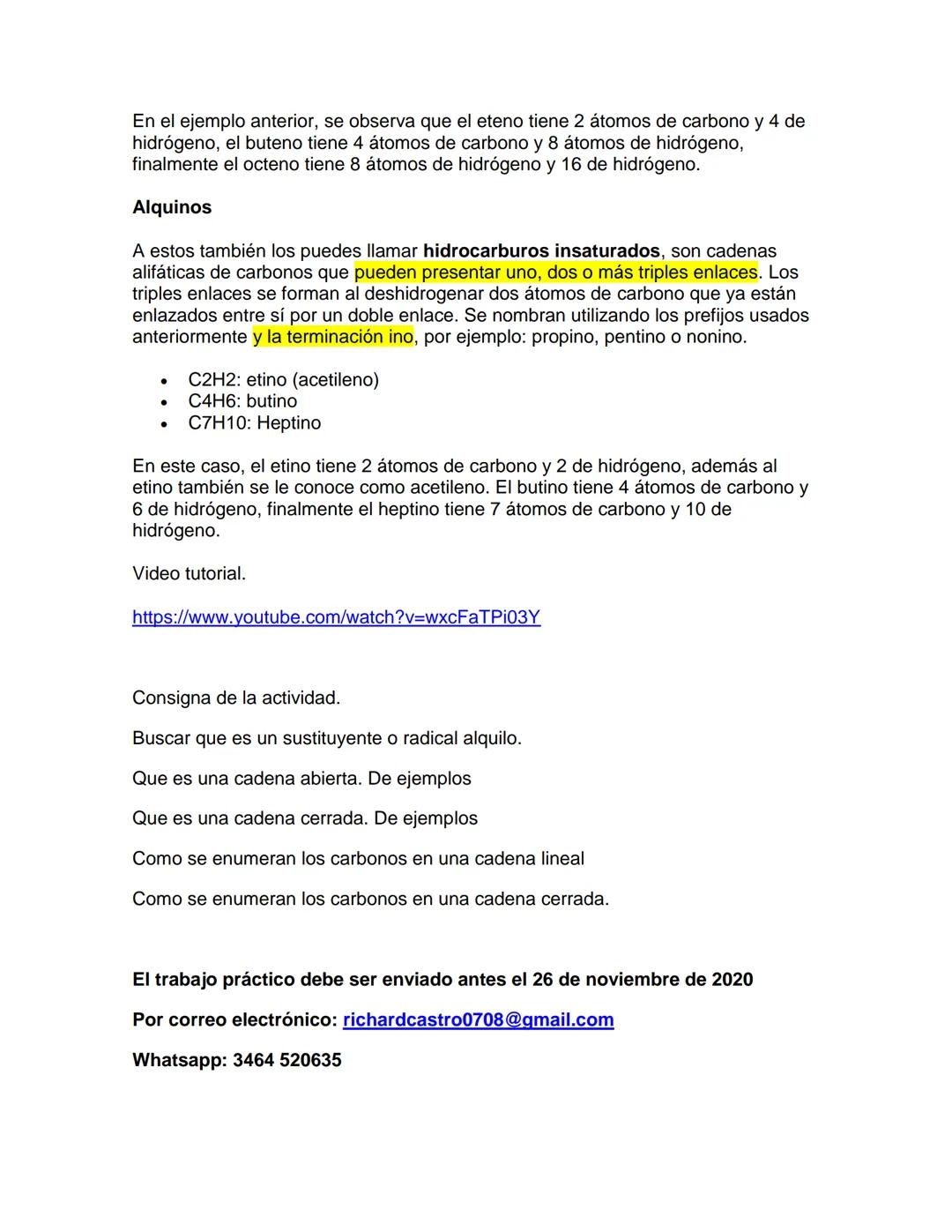 TP 5 QUIMICA II
Alcanos, alquenos y alquinos
Para nombrar y especificar el número de átomos de carbono en los compuestos
orgánicos, se utili
