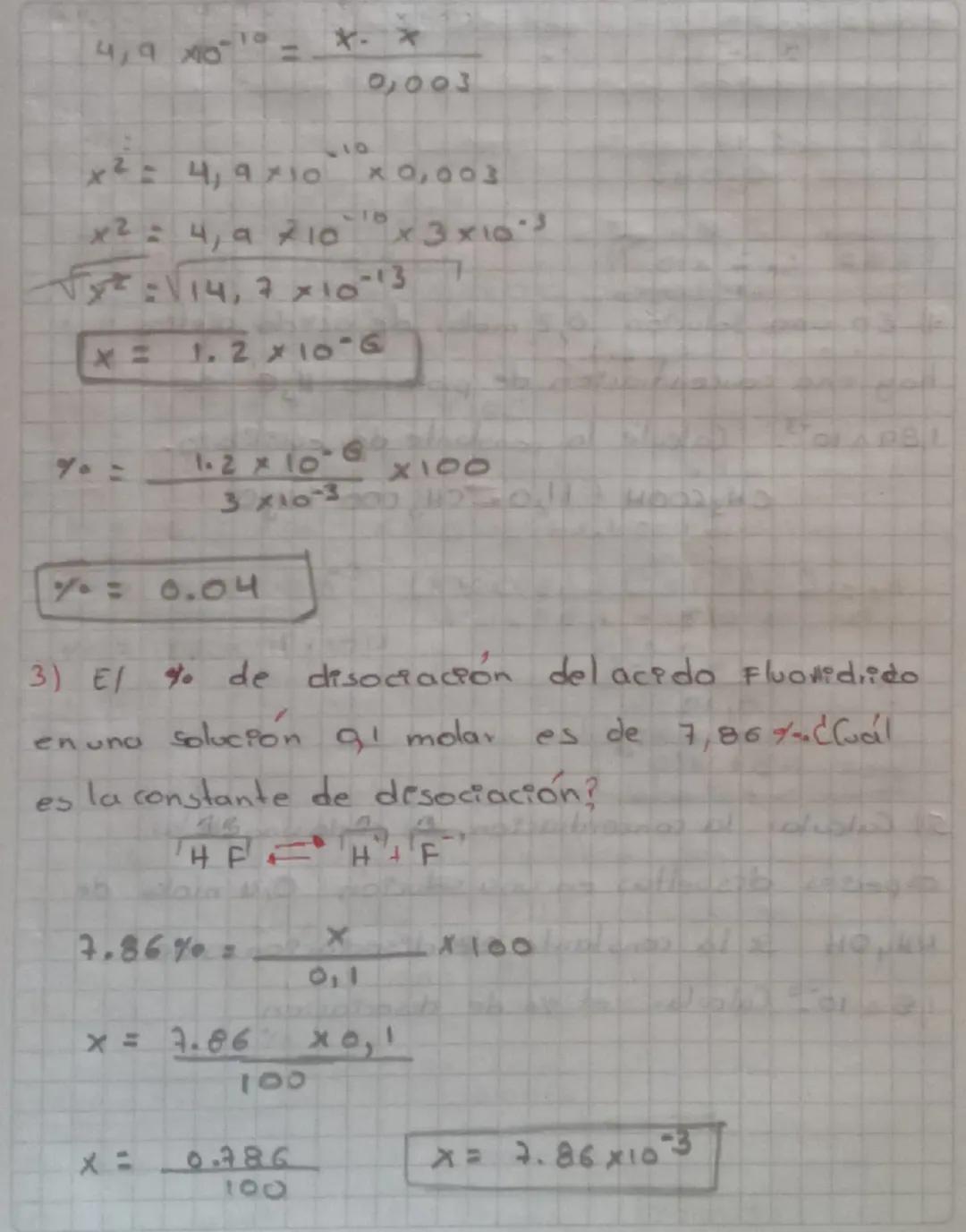 Ejercicios:
AB
CH3COOH + H2O CH3COO +150+

11 Calcolar el valor de kd pararel ácido etanopro
en una solución 0,1 molar.
S la concentración d