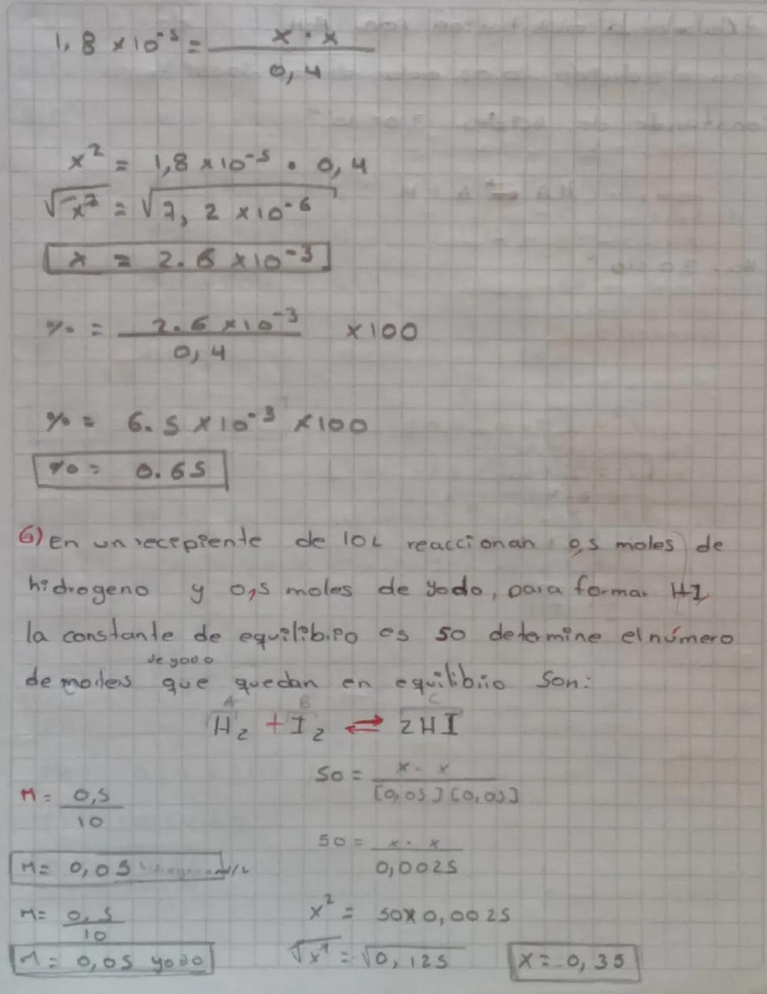 Ejercicios:
AB
CH3COOH + H2O CH3COO +150+

11 Calcolar el valor de kd pararel ácido etanopro
en una solución 0,1 molar.
S la concentración d