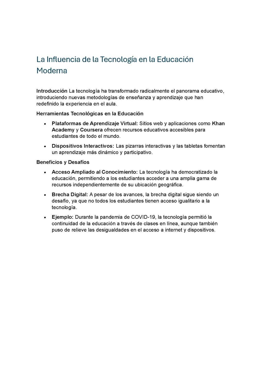 El Impacto de la Tecnología en la Educación de Hoy