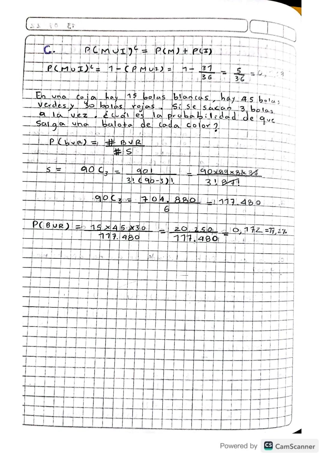 13 07 22
Operaciones con Probabilidades
Cuando dos elementos Son disyuntos
es de
ese mismo estudiante
de ingles es de
ambos examenes 9
La pr