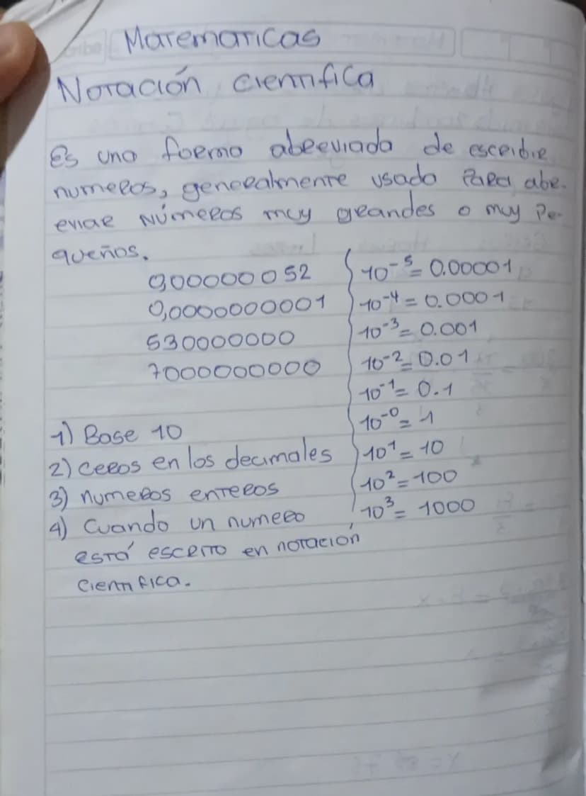 # Matemáticas
# Notación científica

Es uno forma abreviado de escribir números, generalmente usado para abreviar números muy grandes o muy 
