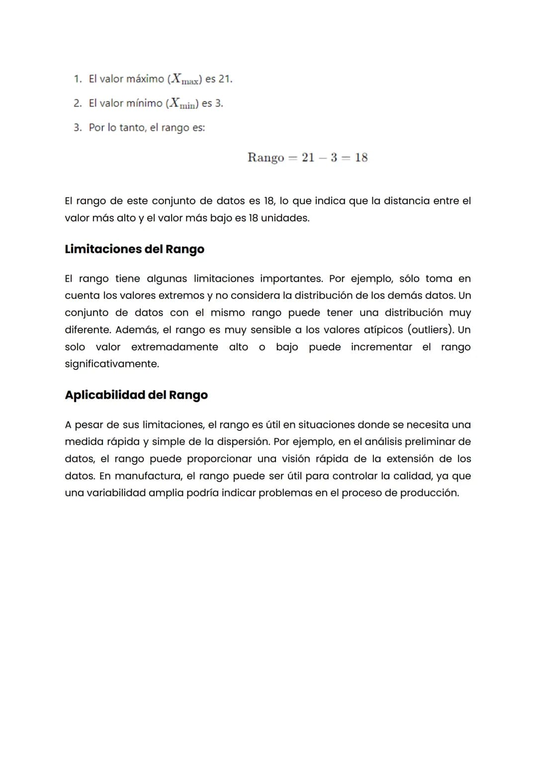Medidas de dispersión: rango y desviación estándar
Las medidas de dispersión son fundamentales en estadística porque nos
permiten comprender