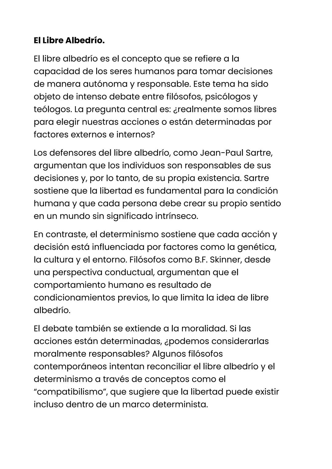 El Libre Albedrío.
El libre albedrío es el concepto que se refiere a la
capacidad de los seres humanos para tomar decisiones
de manera autón