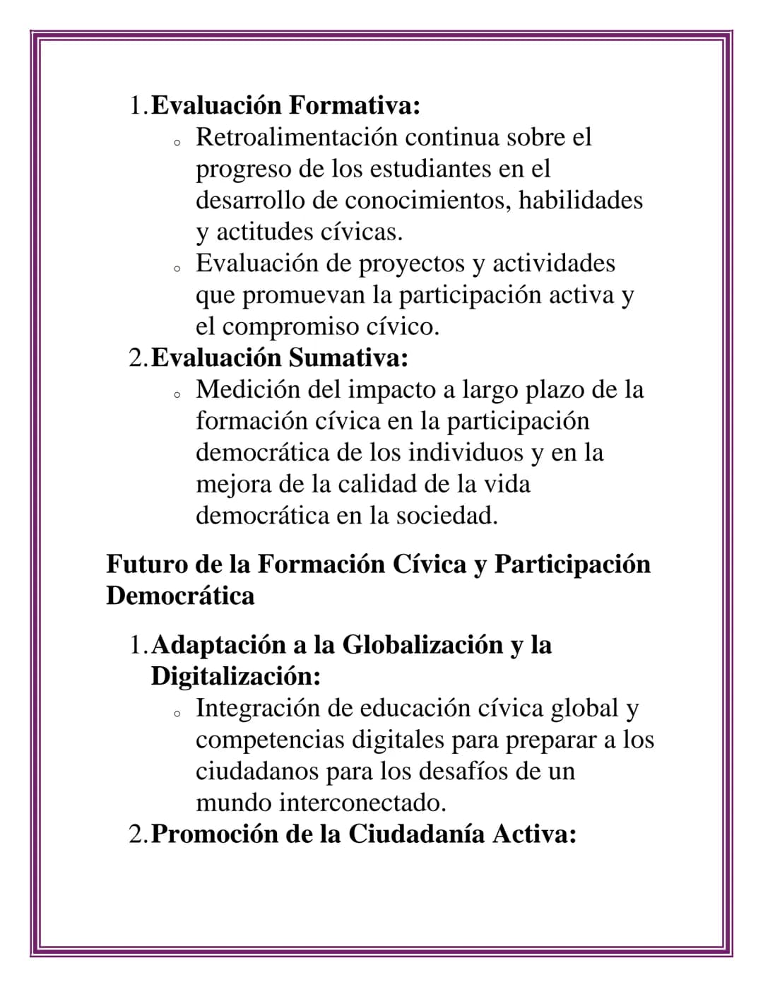 FORMACIÓN
CÍVICA Y
PARTICIPACIÓN
DEMOCRÁTICA
La formación cívica y la participación
democrática son componentes esenciales para el
desarroll