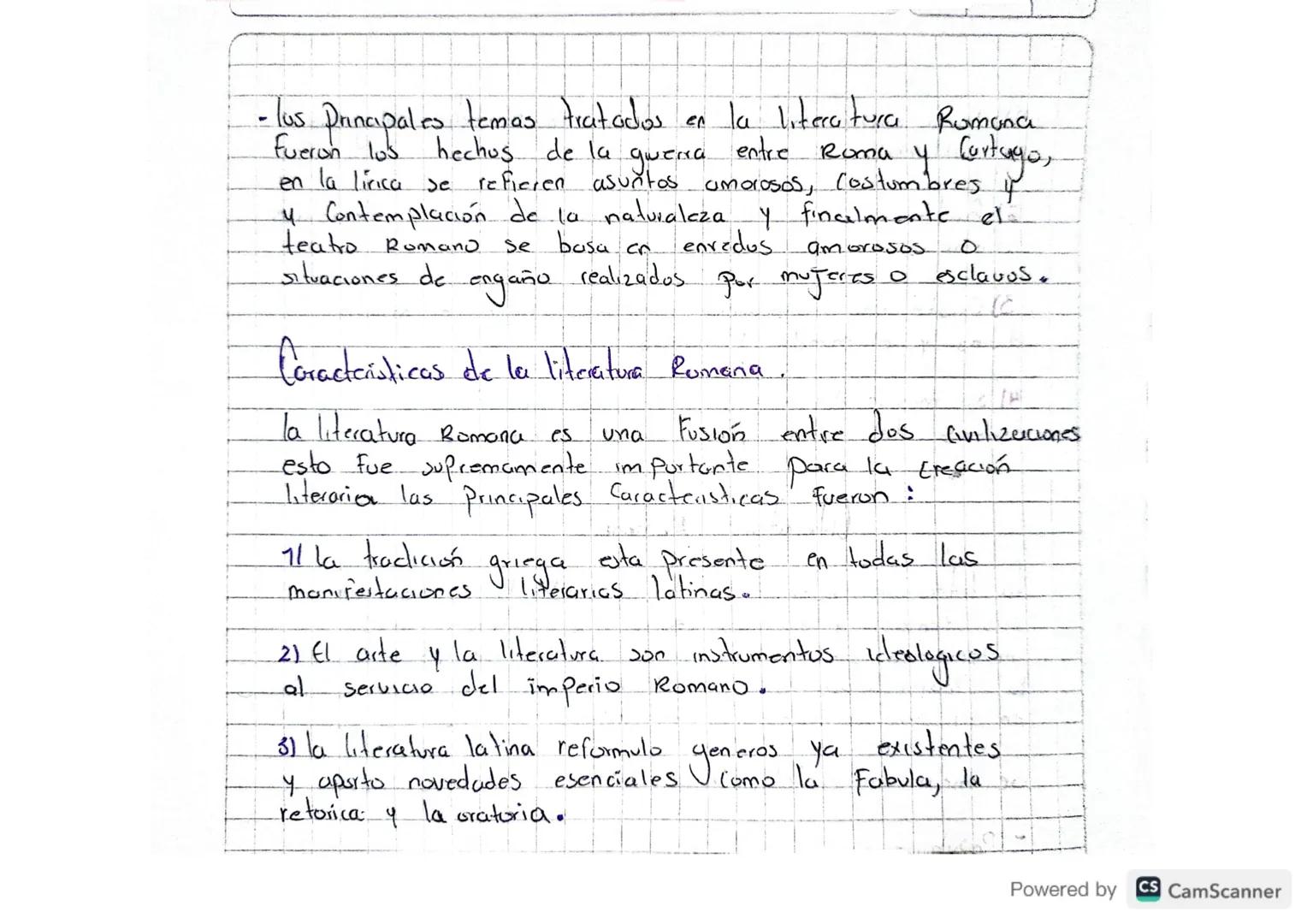 # Literatura Romana.

la literatura Romana o latina imita la Griega en
sus temas y Formas, entre los aportes Umás
importantes se destaca el 