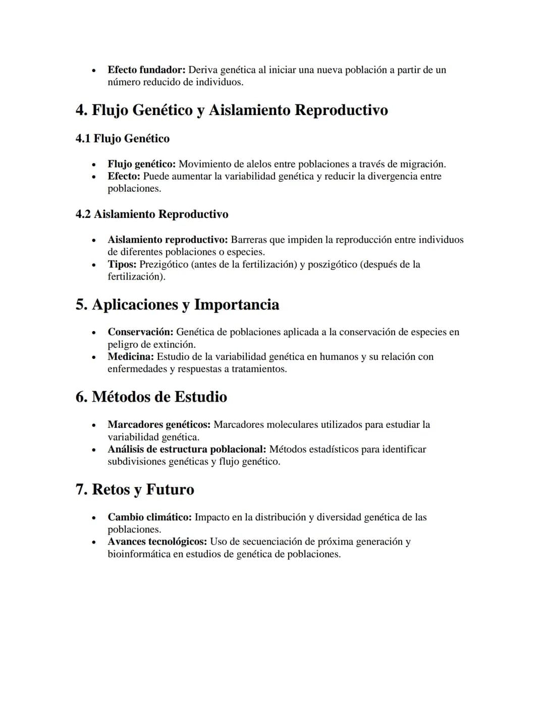 Genética de Poblaciones
APUNTES//
1. Definición y Enfoque
•
•
Definición: Estudio de la variabilidad genética dentro y entre las poblaciones