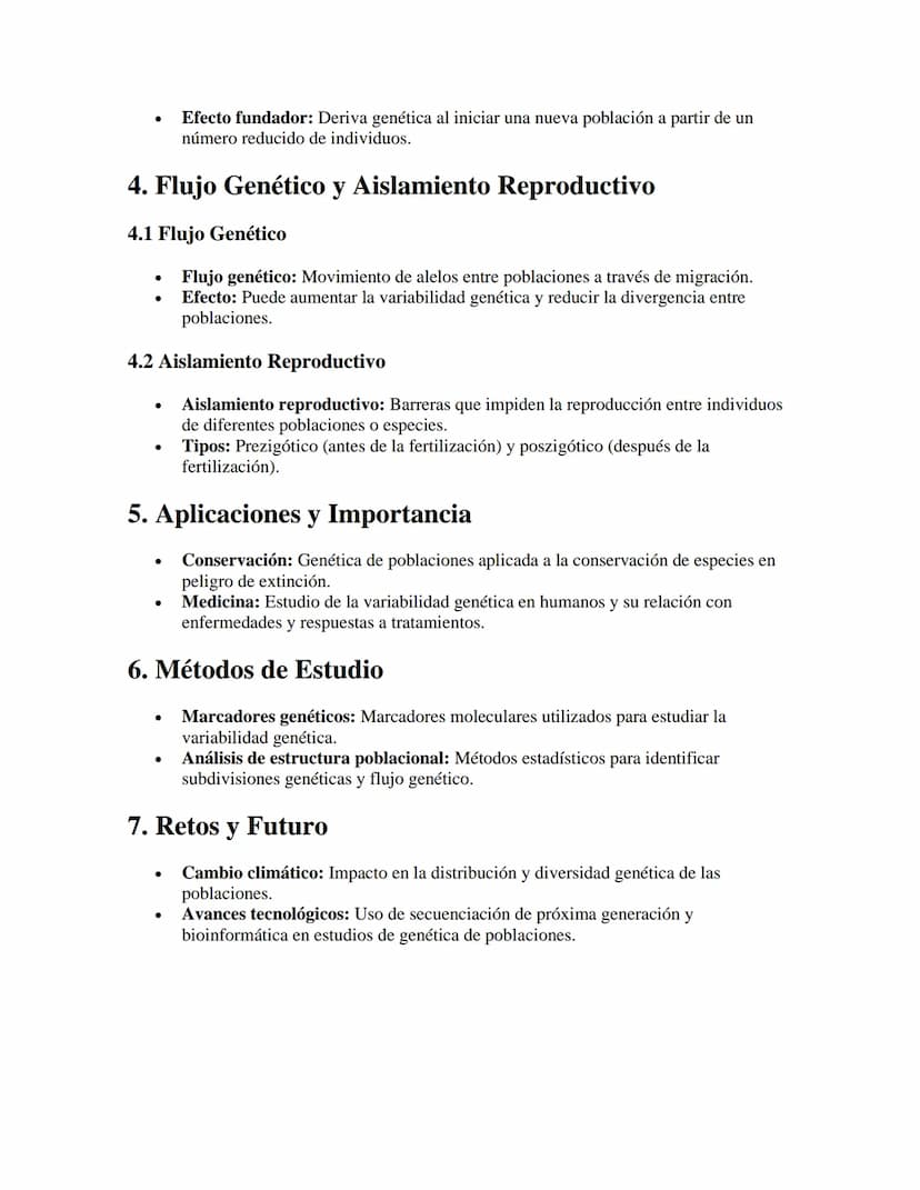 Genética de Poblaciones
APUNTES//
1. Definición y Enfoque
•
•
Definición: Estudio de la variabilidad genética dentro y entre las poblaciones