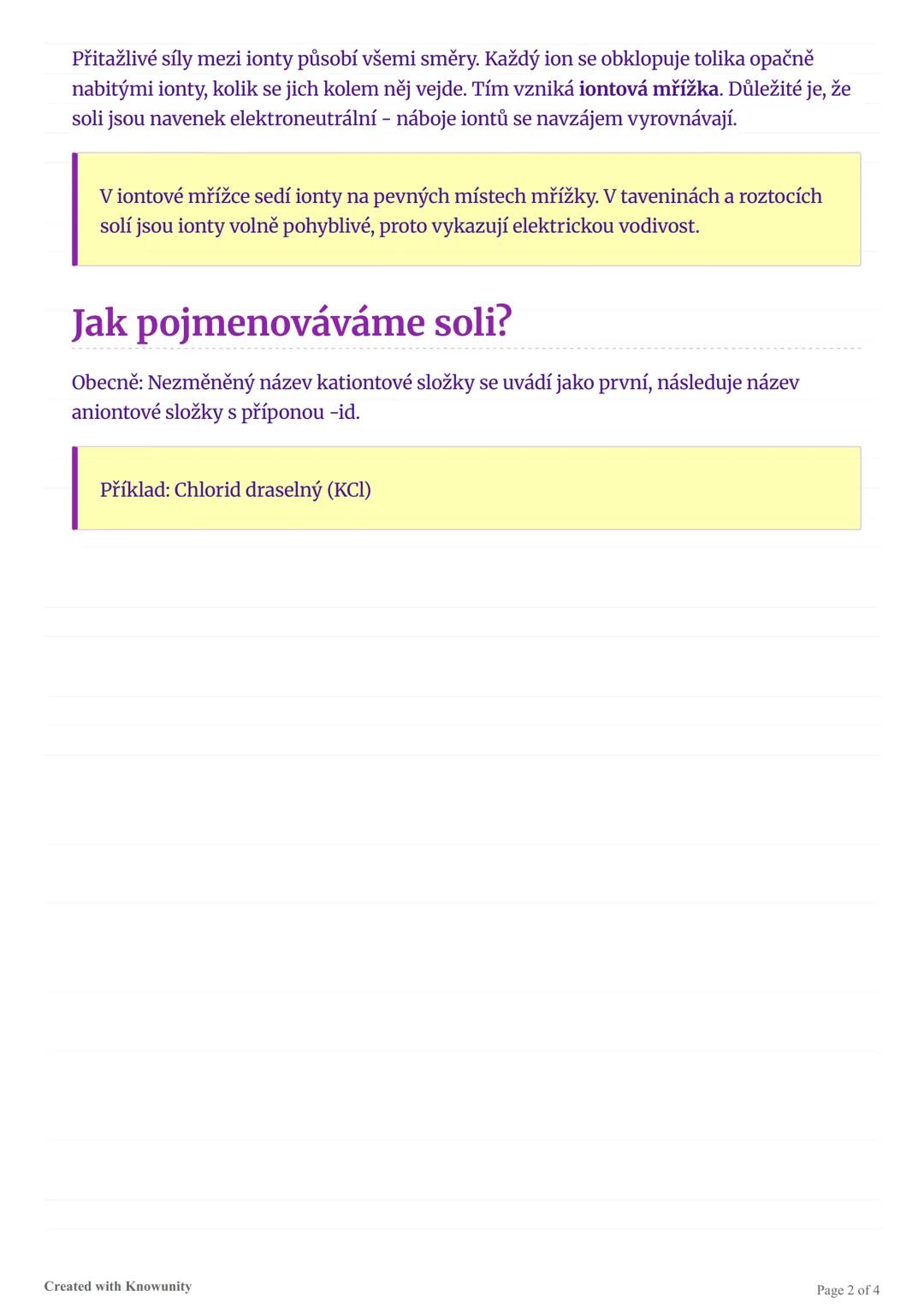 ## Soli - přehled

Komplexní přehled vlastností, struktury a tvorby solí pro studenty gymnázia.

## Co jsou soli?

Soli jsou chemické slouče