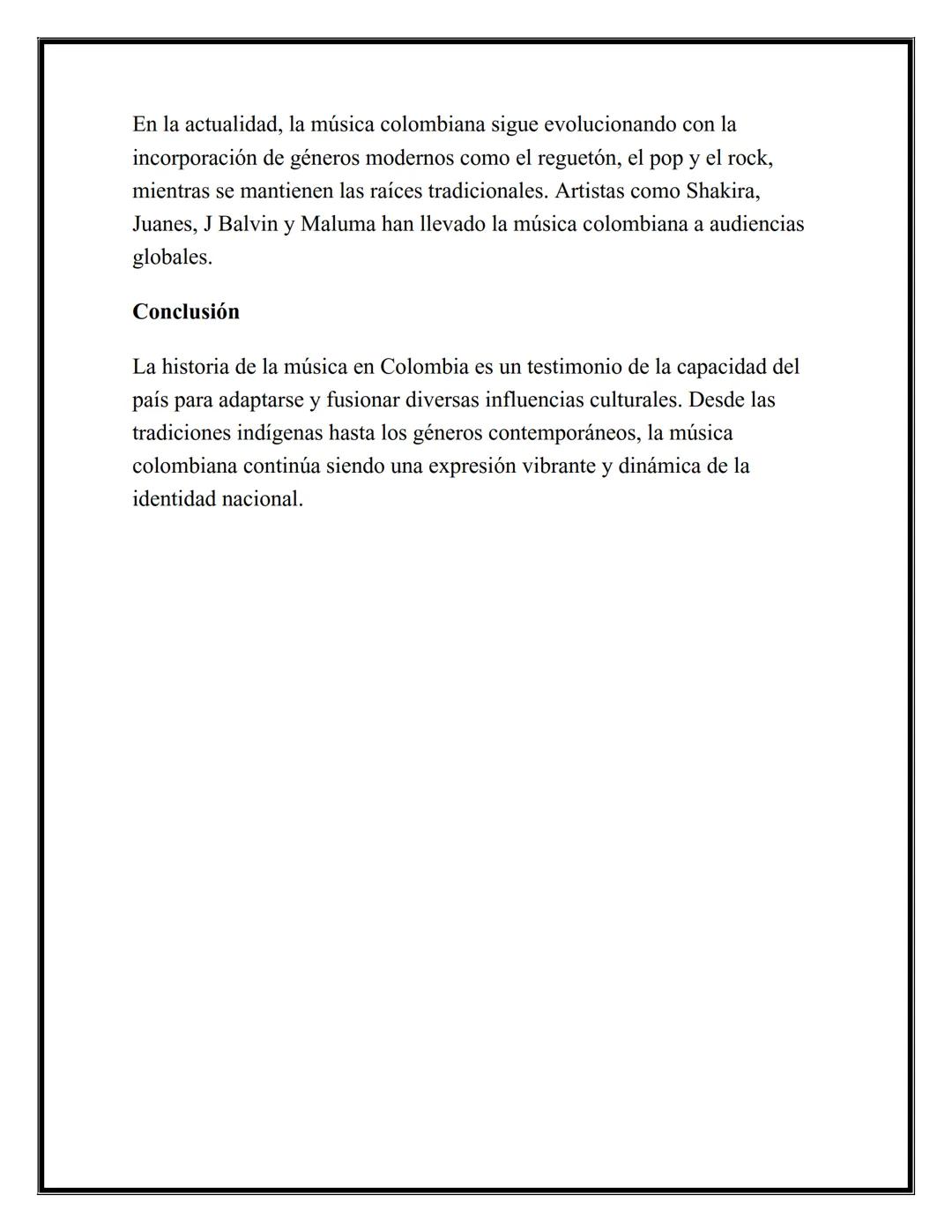 Historia de la Música en
Colombia
Introducción
La música en Colombia es un reflejo de su rica diversidad cultural y
geográfica. La historia 