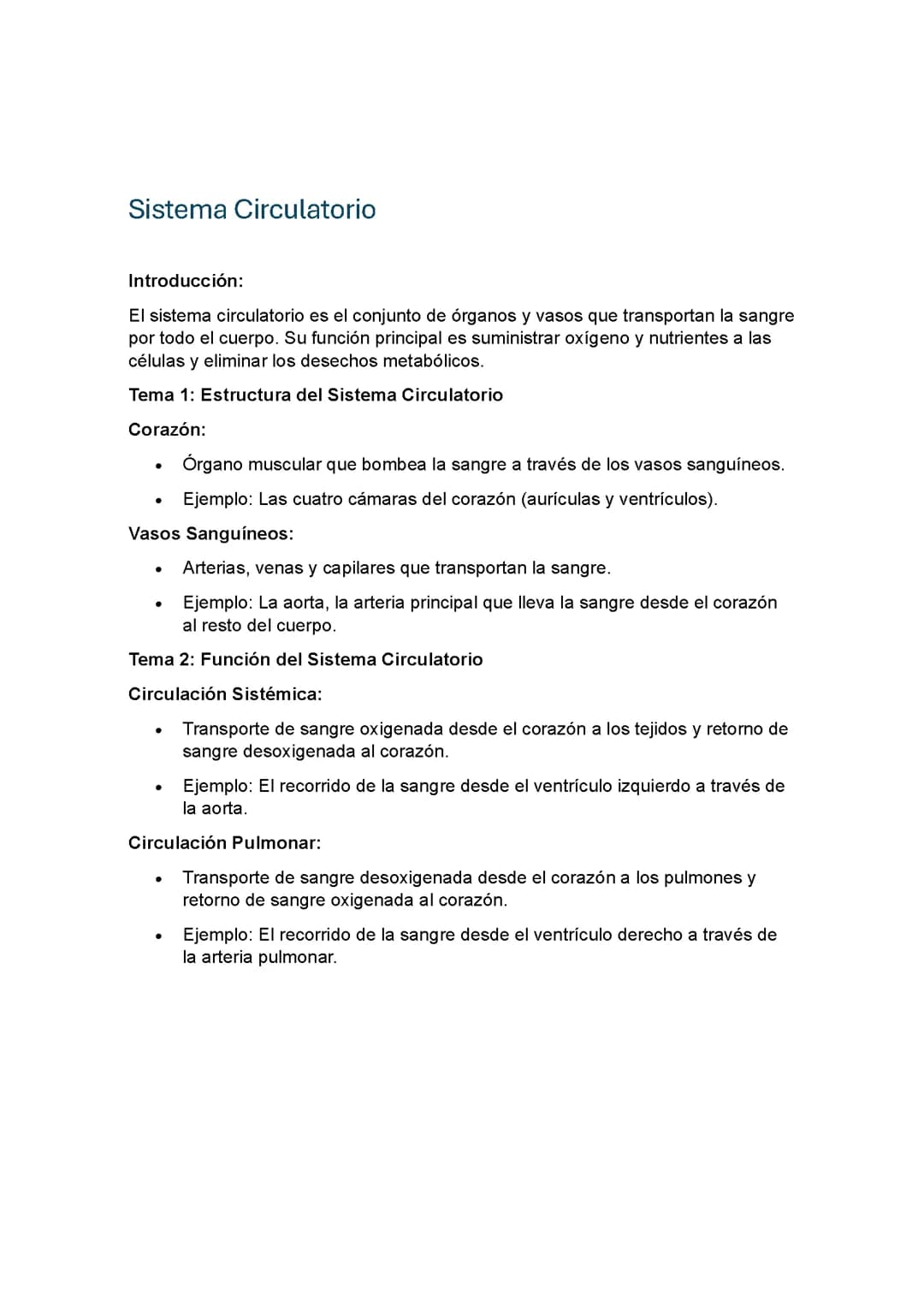 Sistema Circulatorio
