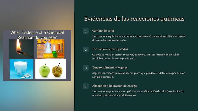 山
Reacciones químicas:
Evidencias, ecuaciones químicas,
balanceo por el método del ion-
electrón
Exploraremos las reacciones químicas, desde