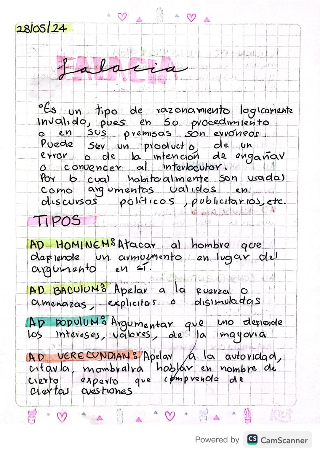 # ۵۰

# 28/05/24

# Lalacia

*   Es un tipo de razonamiento logicamente
    Invalido, pues en So procedimiento
    o en sus premisas son evv