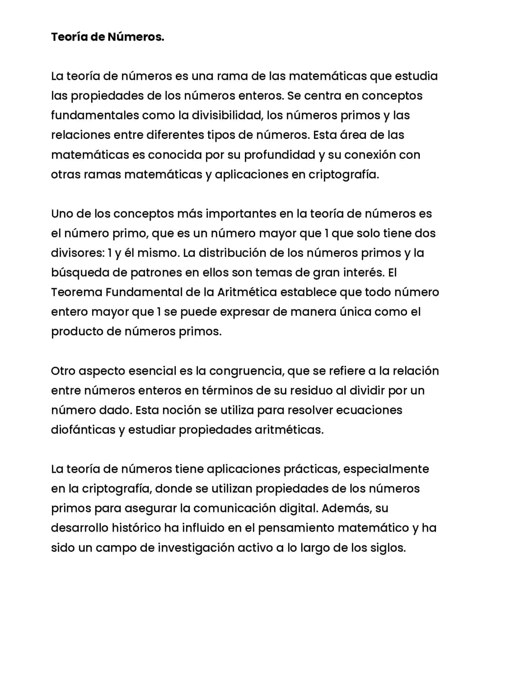 TEORIA DE NUMEROS