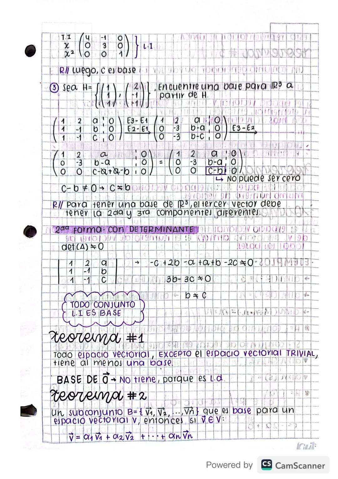 Febrero 15/2023
base y dimension
BASE
Definición (Base): Sea B subconjunto de un espacio vectorial, se
dice que es Base para v si:
OB es un 