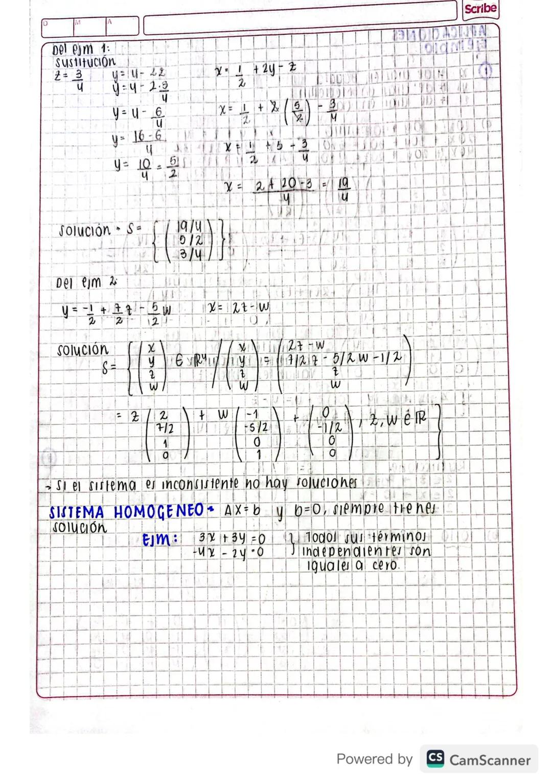 matrices y sistemas de ecuaciones
LINEALES
NOTA: para resolver sistemas de ecuaciones lineales, basta con
tener matrices escalonadas!
• 02x3