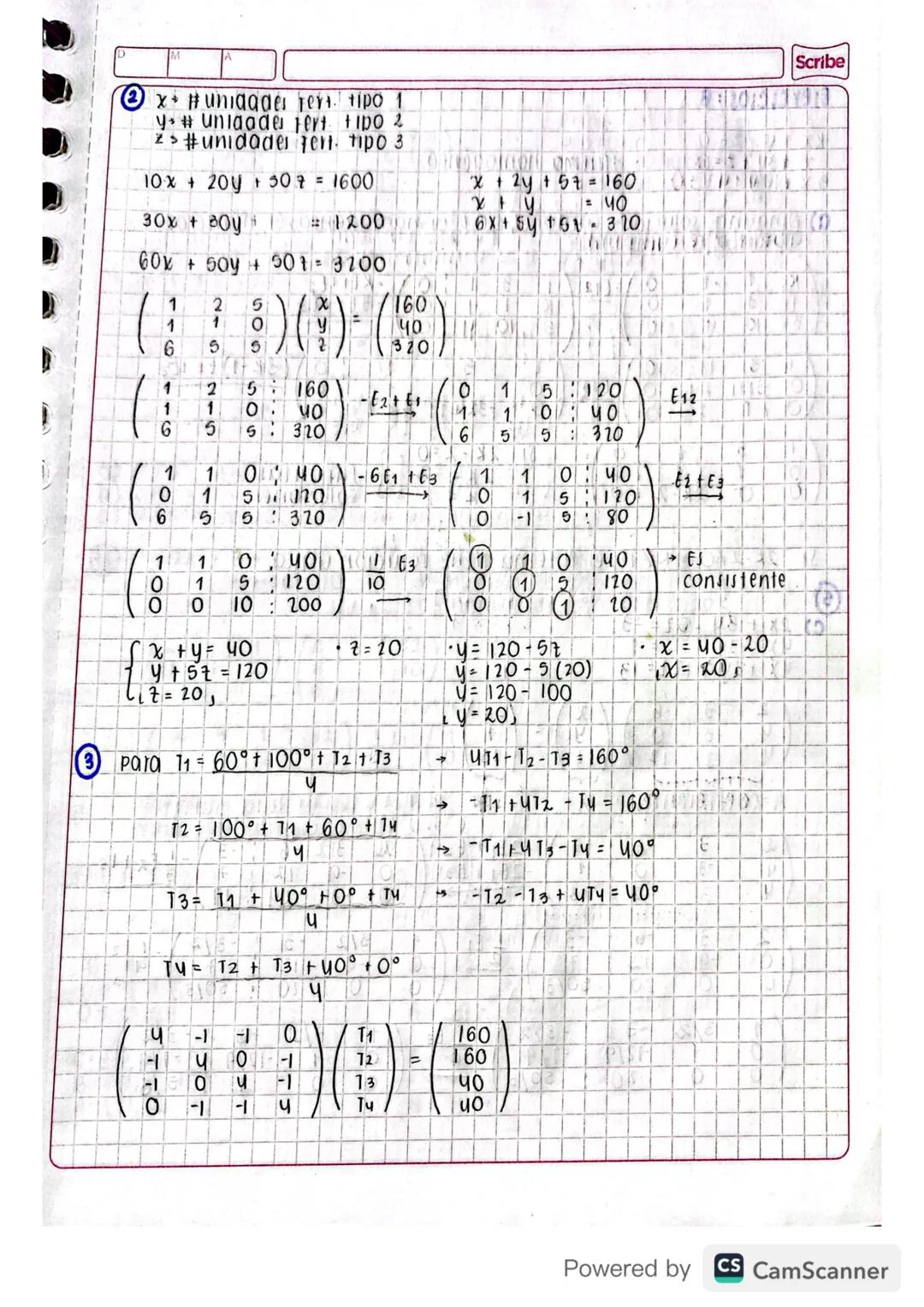 matrices y sistemas de ecuaciones
LINEALES
NOTA: para resolver sistemas de ecuaciones lineales, basta con
tener matrices escalonadas!
• 02x3