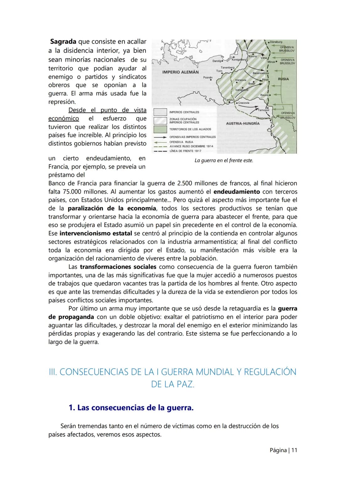 6.
La I Guerra Mundial.
El desarrollo del nacionalismo/imperialismo de las potencias europeas va a ser el
causante general de la Gran Guerra