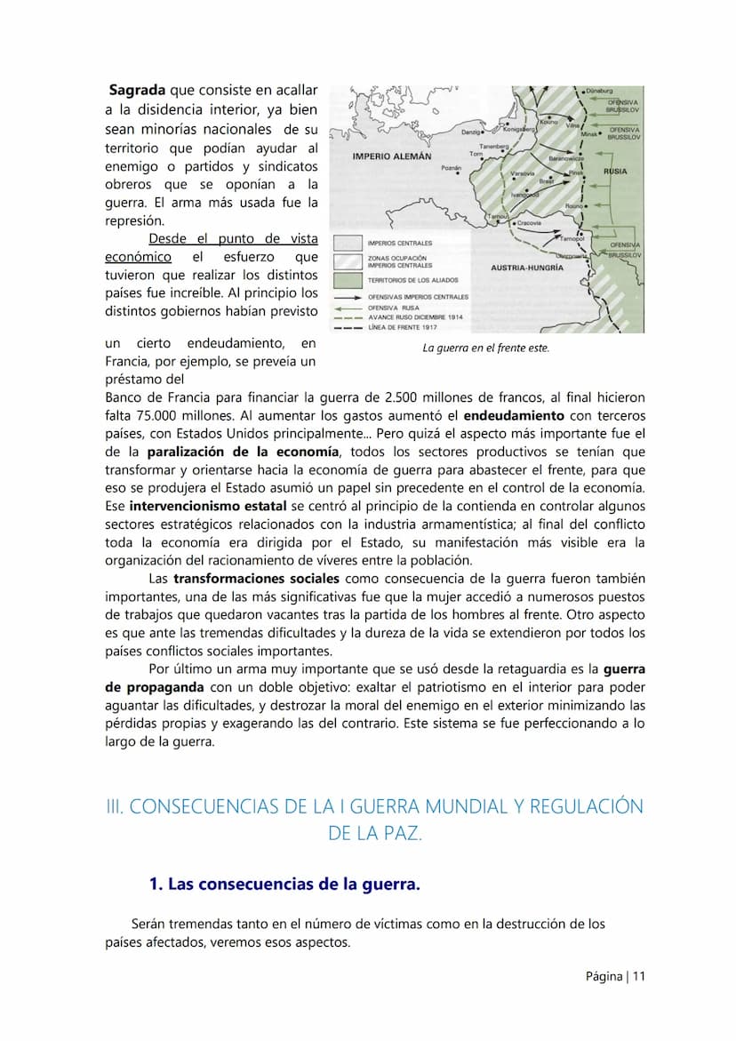 6.
La I Guerra Mundial.
El desarrollo del nacionalismo/imperialismo de las potencias europeas va a ser el
causante general de la Gran Guerra