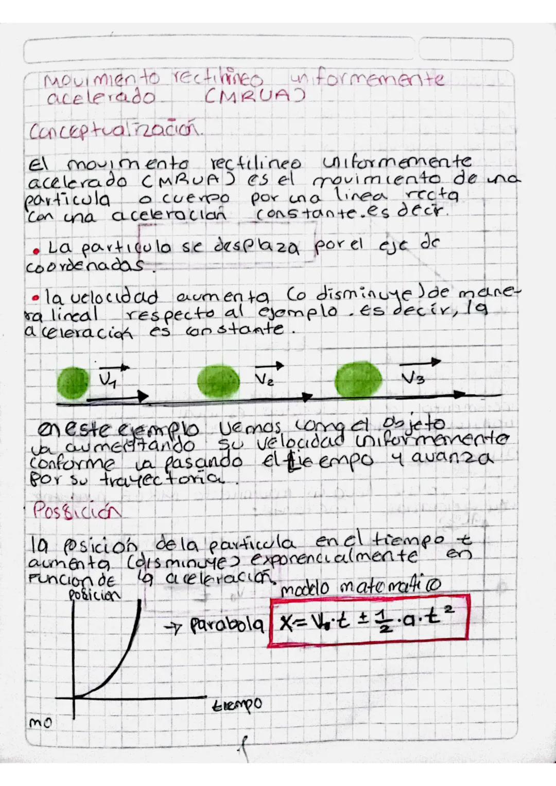 # Movimien to rectilineo
acelerado (MRUA)

Conceptualización.

El movimento rectilineo uniformemente
acelerado (MRUA) es el movimiento de un