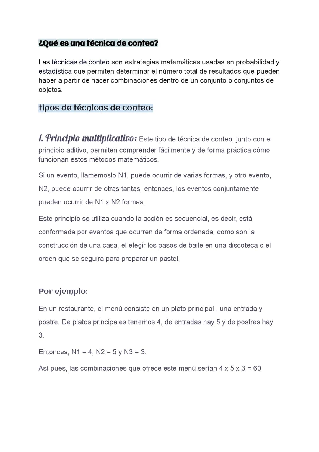 Tecnicas de conteo 