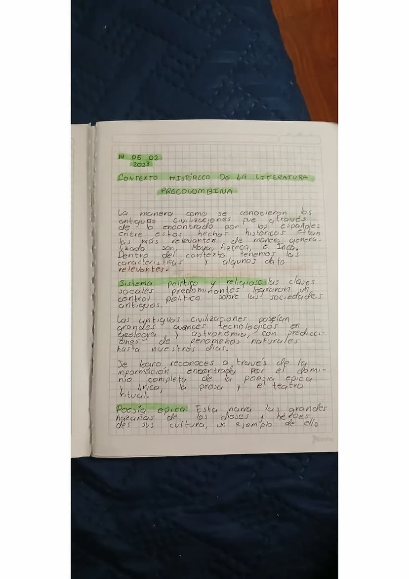 14 DE 02
2023
CONTEXTO
HISTORICO DE LA LITERATURA
PRECOLOMBINA
La
manera
como
se conocieron
bos
de
antiguas
Civilizaciones
encontrado
Fue
4
