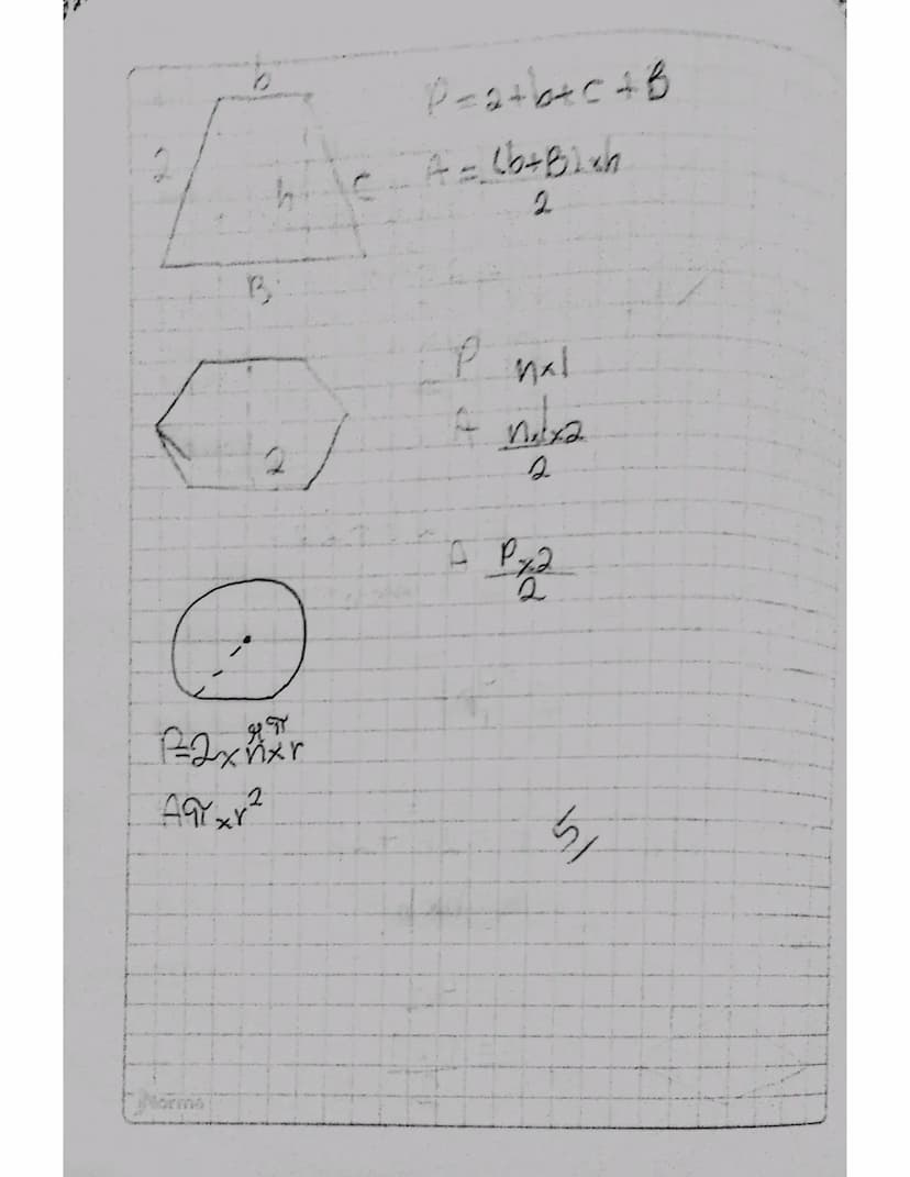 Mayo
31
Areas
b.
y
Volumenes
P= a+b+c
A = b x h
2
✓
2
b
P = 2b + 2 2
b
th
P=4x1
A = 12
P = 2b +2h
A beh
P=4x1
A = Dxd
2
Norma B
Pea+b+c+B
A 