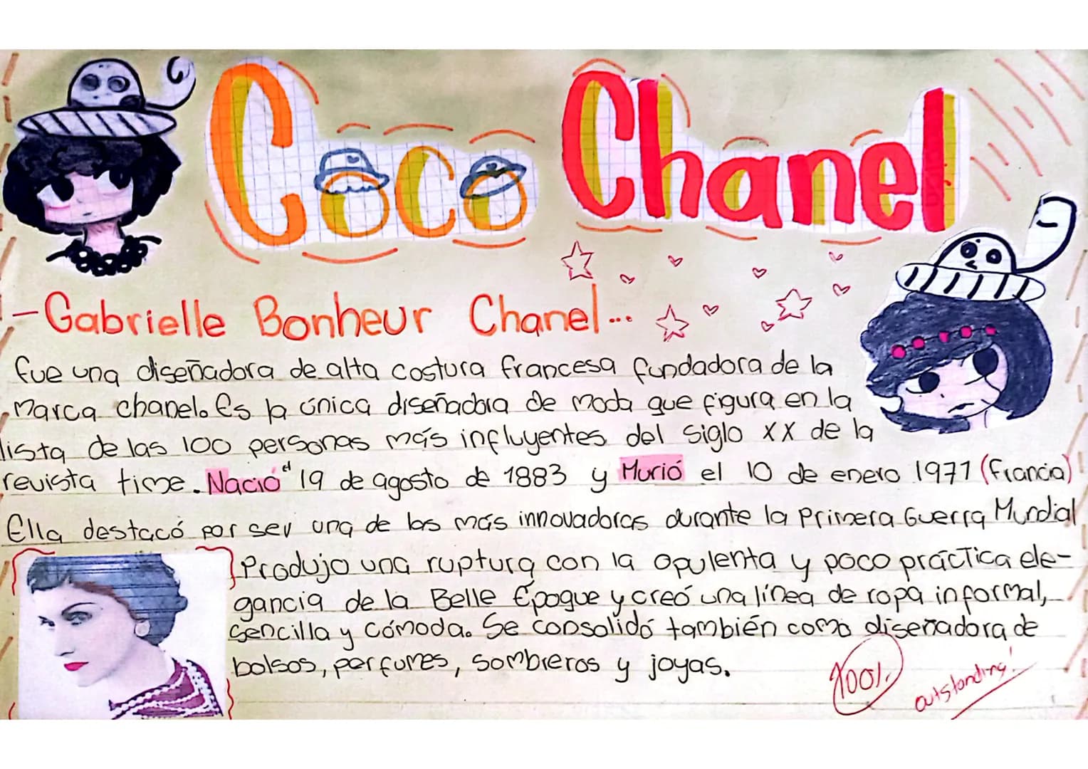 -
Cece Chanel
-Gabrielle Bonheur Chanel...
fue una diseñadora de alta costura francesa fundadora de la
Marca chanel. es la única diseñadora 