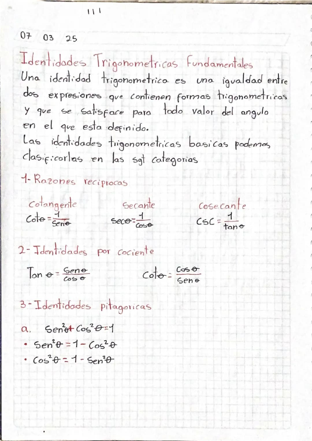 Identidades Trigonométricas 