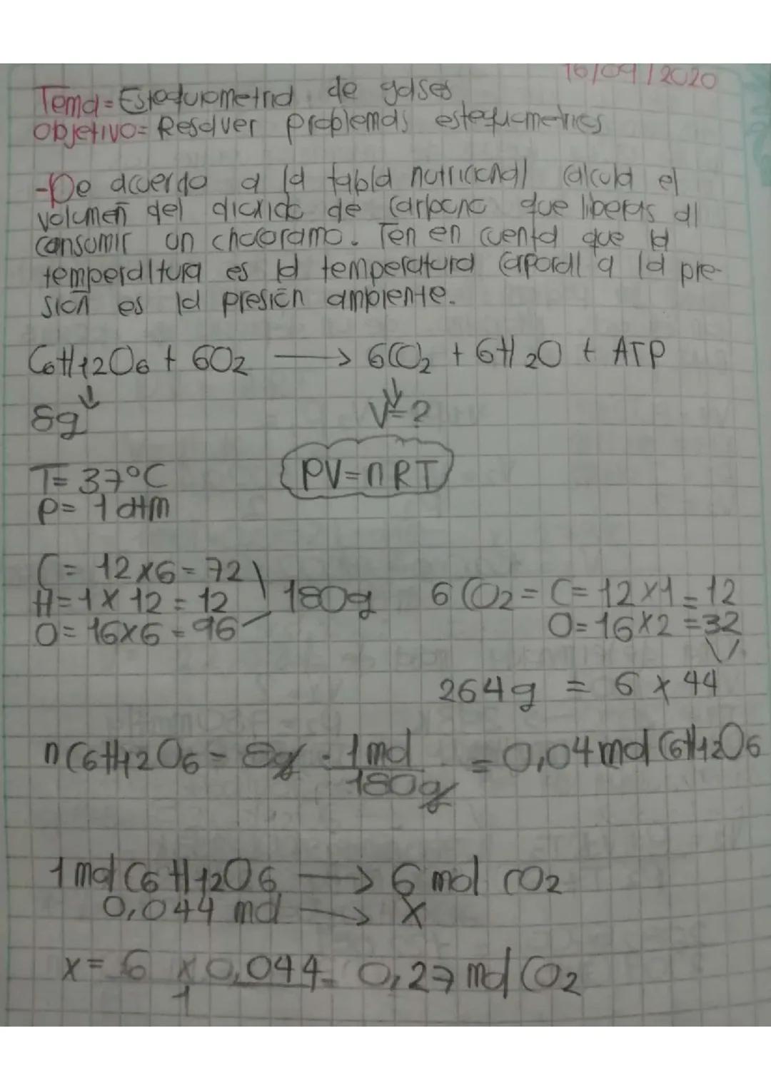 Estequiometria de gases