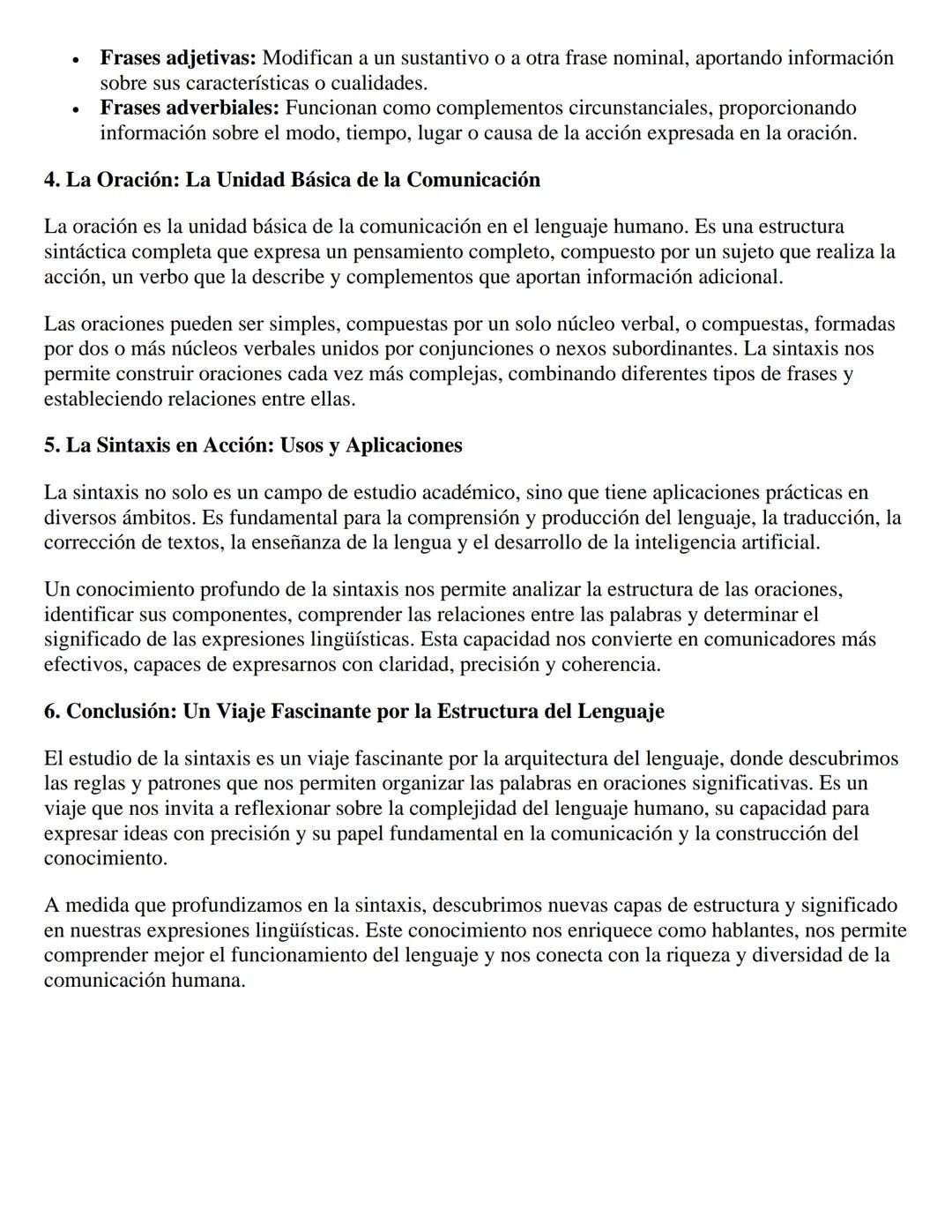 LA ESTRUCTURA DEL LENGUAJE: LA SINTAXIS
La sintaxis, esa disciplina fundamental de la lingüística, nos invita a embarcarnos en un viaje por

