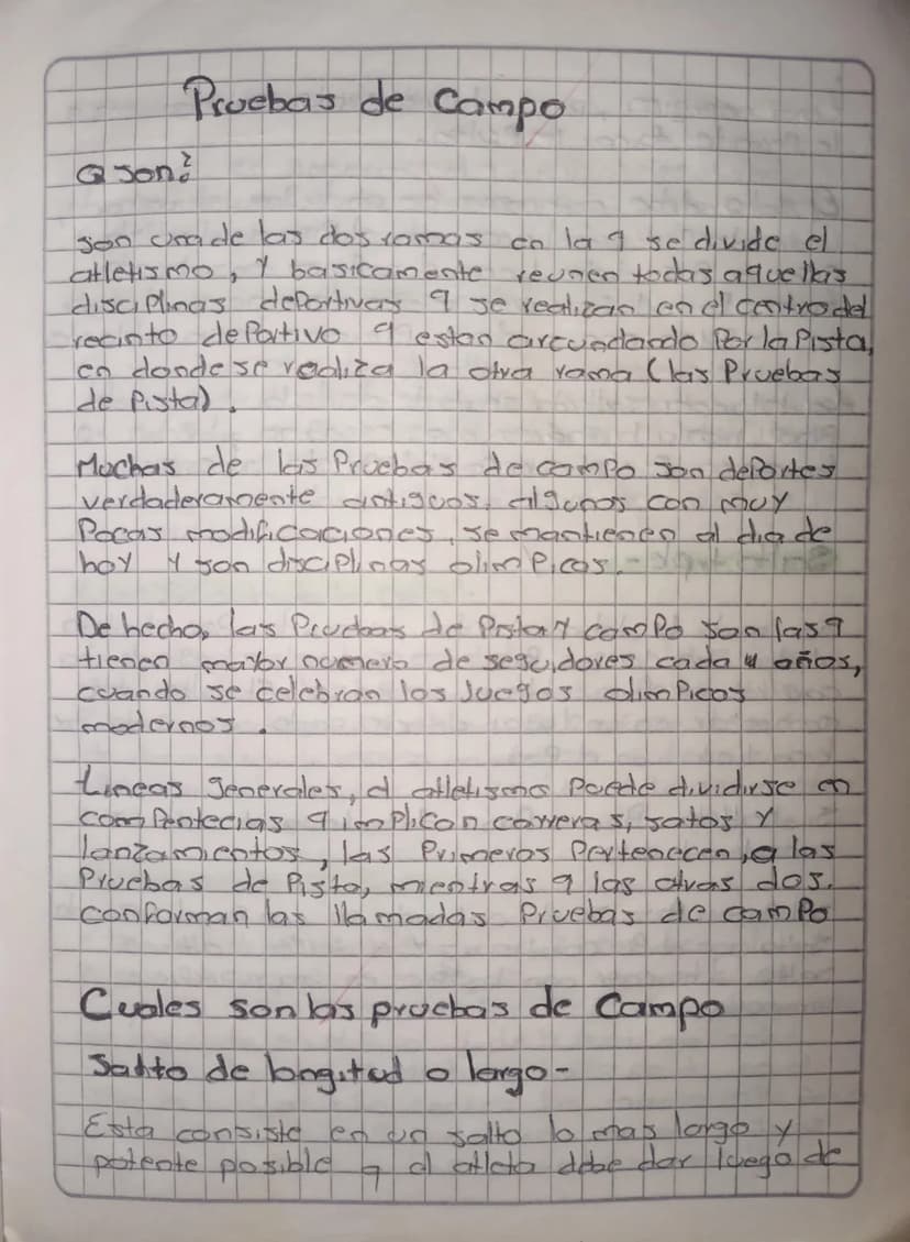 QJon
Pruebas de Campo
son una de las dos ramas
co la I se divide el
atletismo 1 basicamente reunen todas aquellas
disciplinas deportivas 9 s