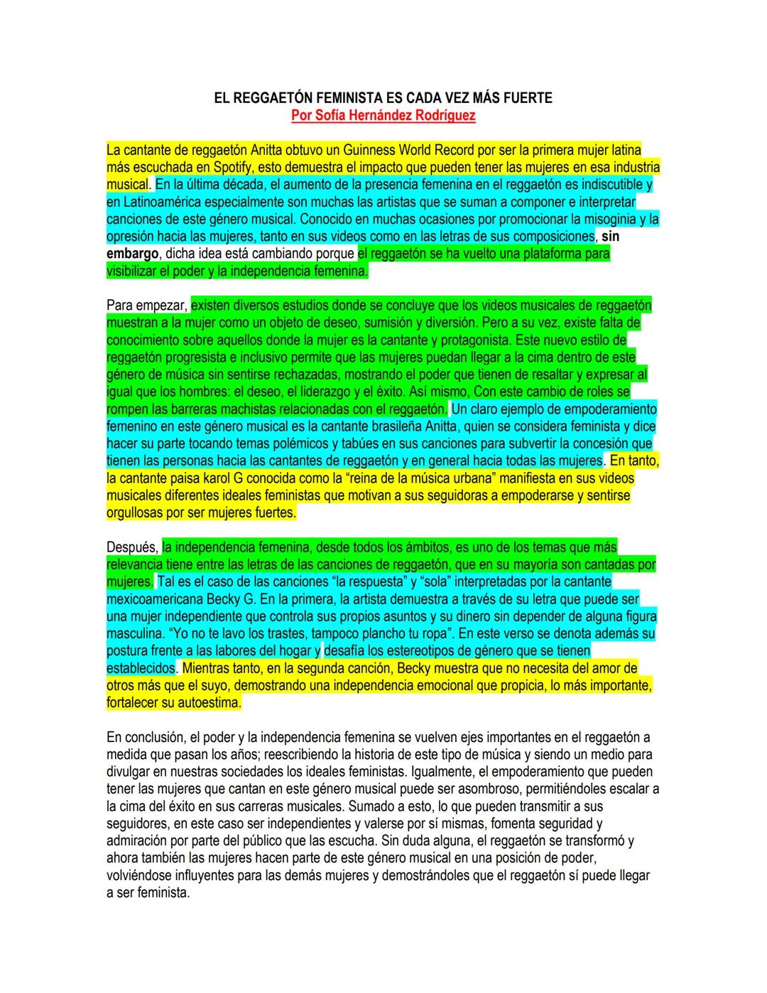 # EL REGGAETÓN FEMINISTA ES CADA VEZ MÁS FUERTE
Por Sofía Hernández Rodríguez

La cantante de reggaetón Anitta obtuvo un Guinness World Reco