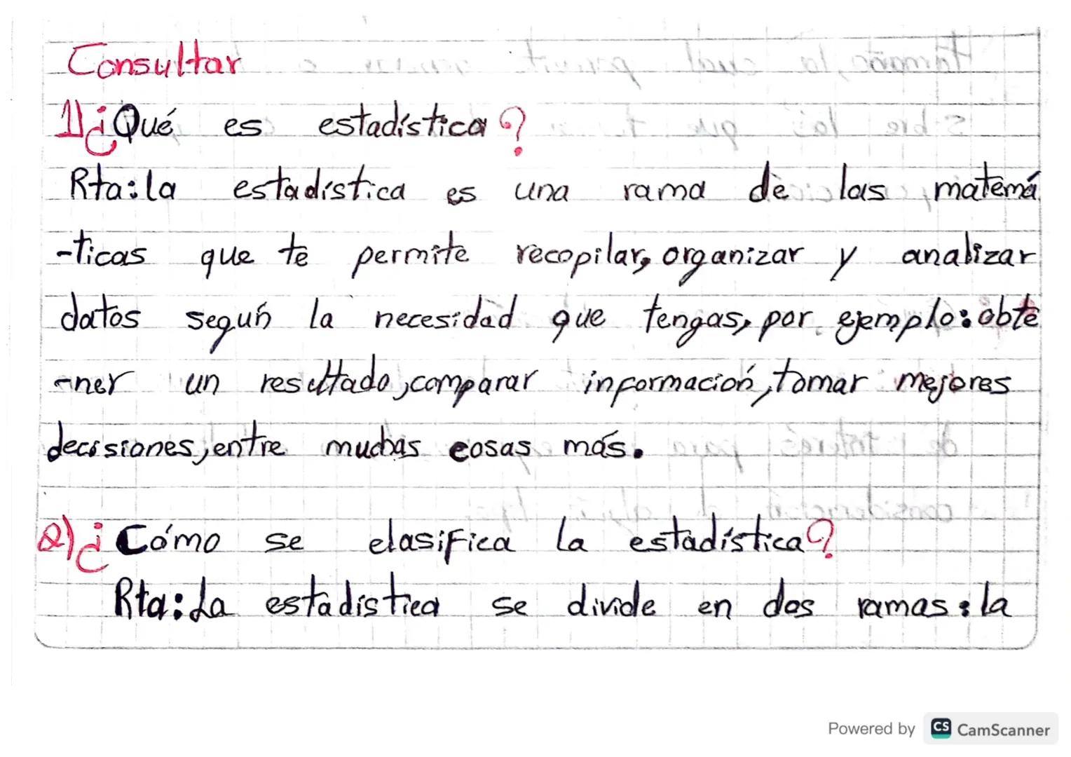 Consultar

1)¿Qué es estadística?

Rta:la estadística es una rama de las matemáticas que te permite recopilar, organizar y analizar
datos se