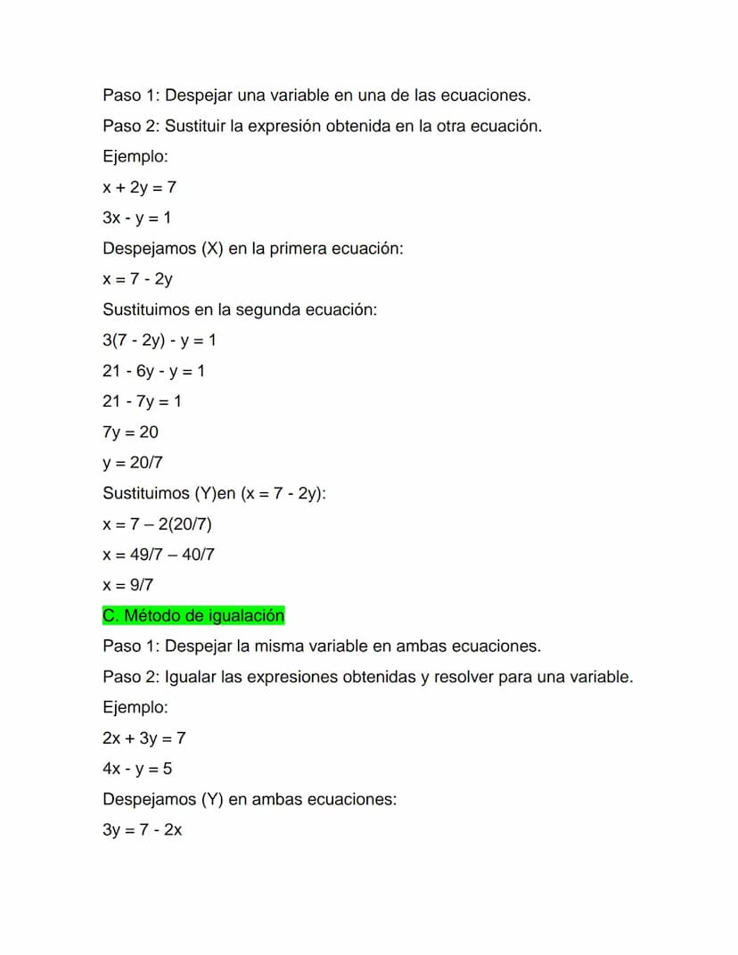 Título: Sistemas de Ecuaciones Lineales
Temas:
1. Definición de sistemas de ecuaciones lineales
2. Métodos de resolución:
- Método gráfico
-