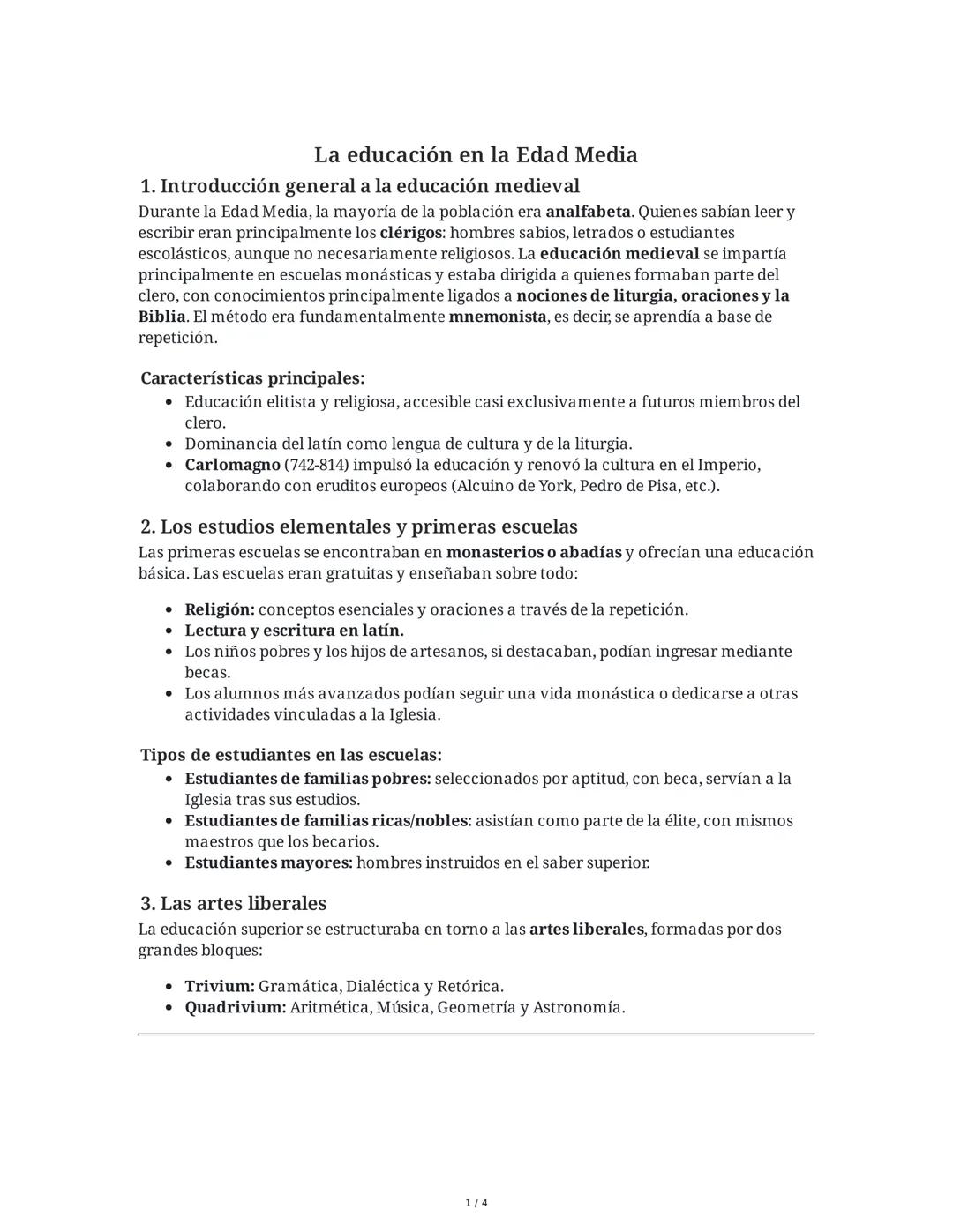 La Educación Durante la Edad Media: Instituciones y Realidad