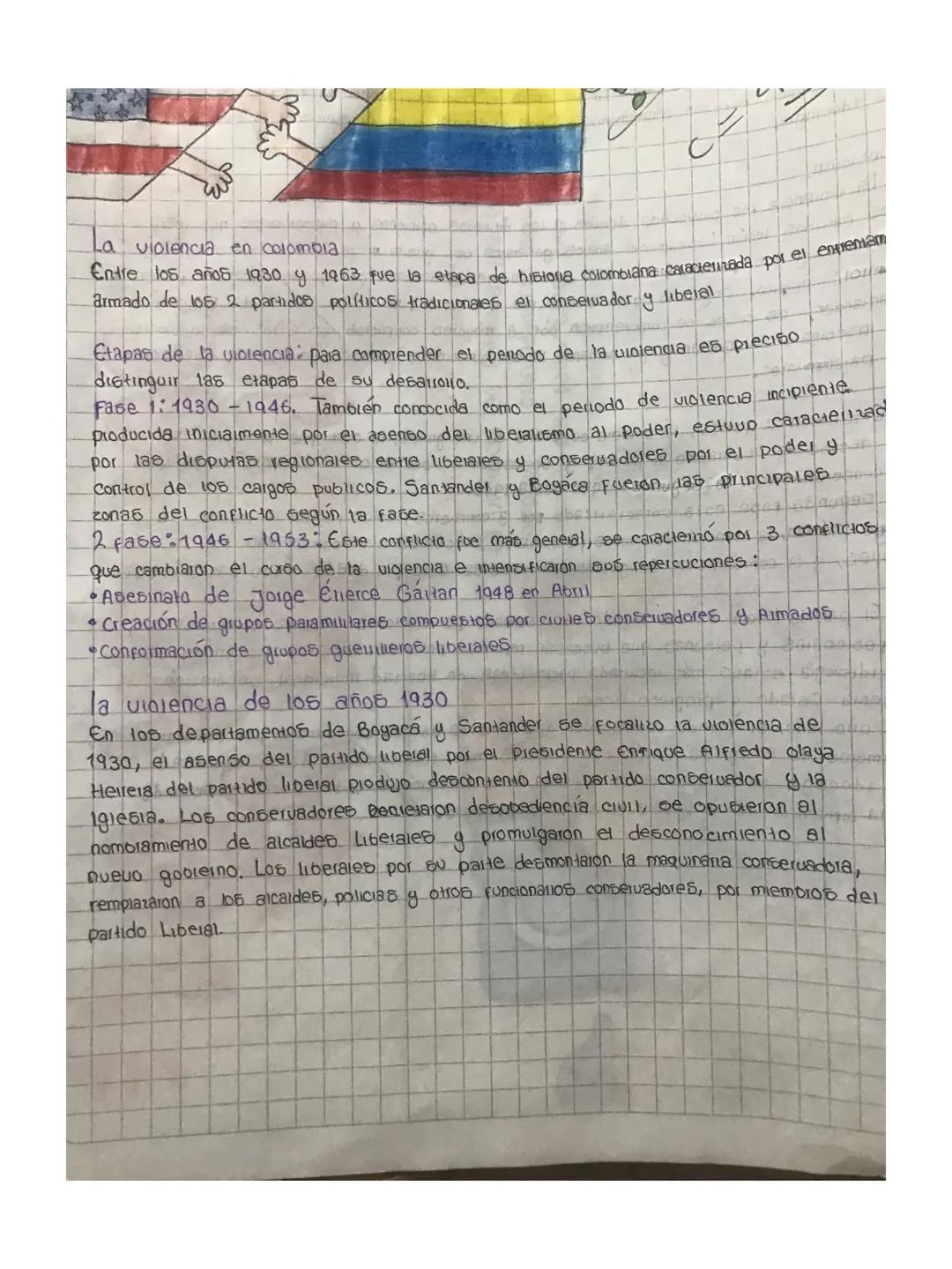 گا
La violencia en colombia
Entre los años 1930 y 1963 que la etapa de historia colombiana caracternada por el entremam
armado de los 2 part