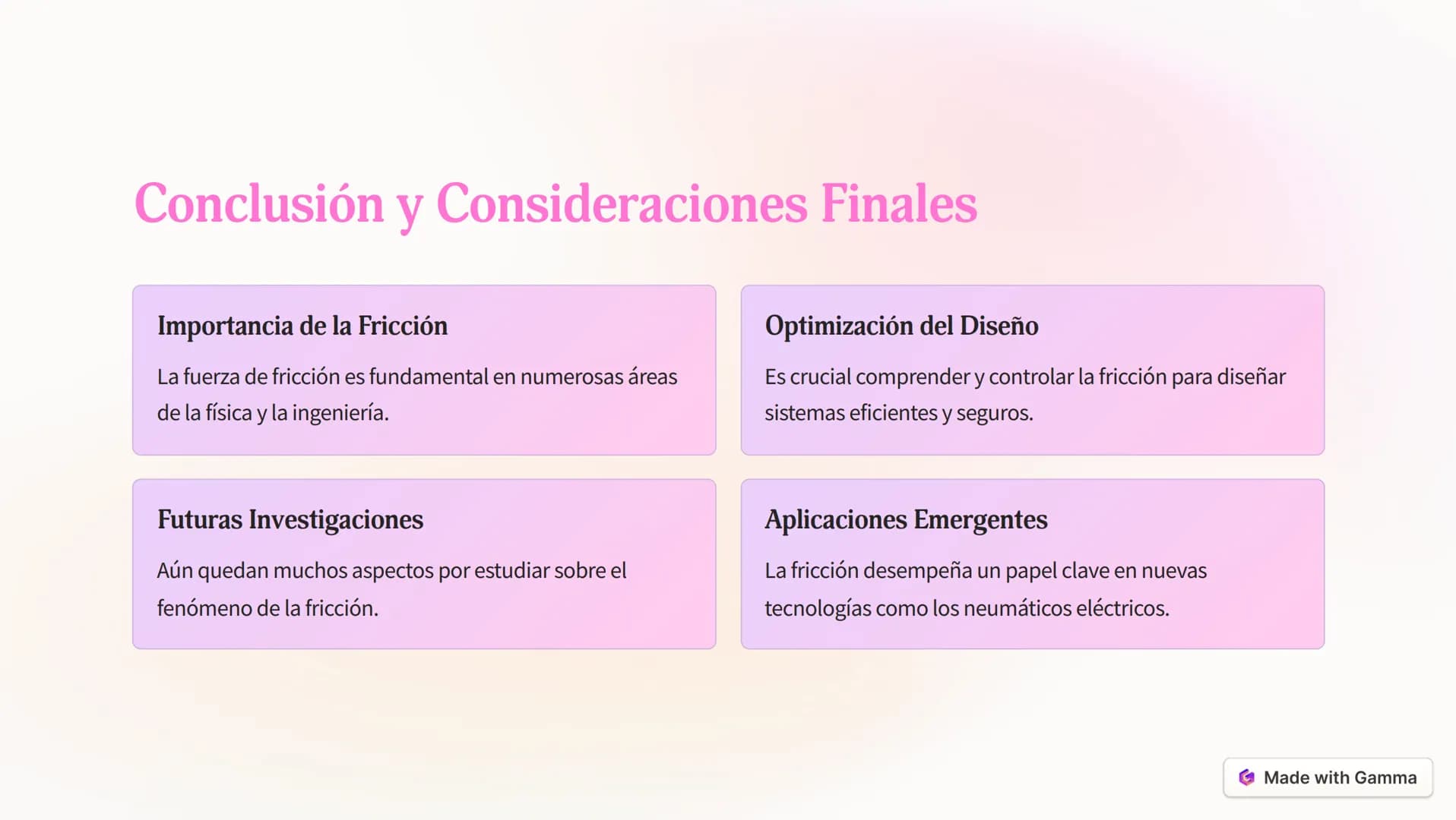 Introducción a la Fuerza
de Fricción
Frictional
Force
Pushing force
La fuerza de fricción es una fuerza de contacto que se opone al movimien