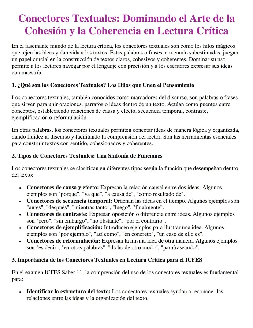 Conectores Textuales: Dominando el Arte de la
Cohesión y la Coherencia en Lectura Crítica
En el fascinante mundo de la lectura crítica, los 