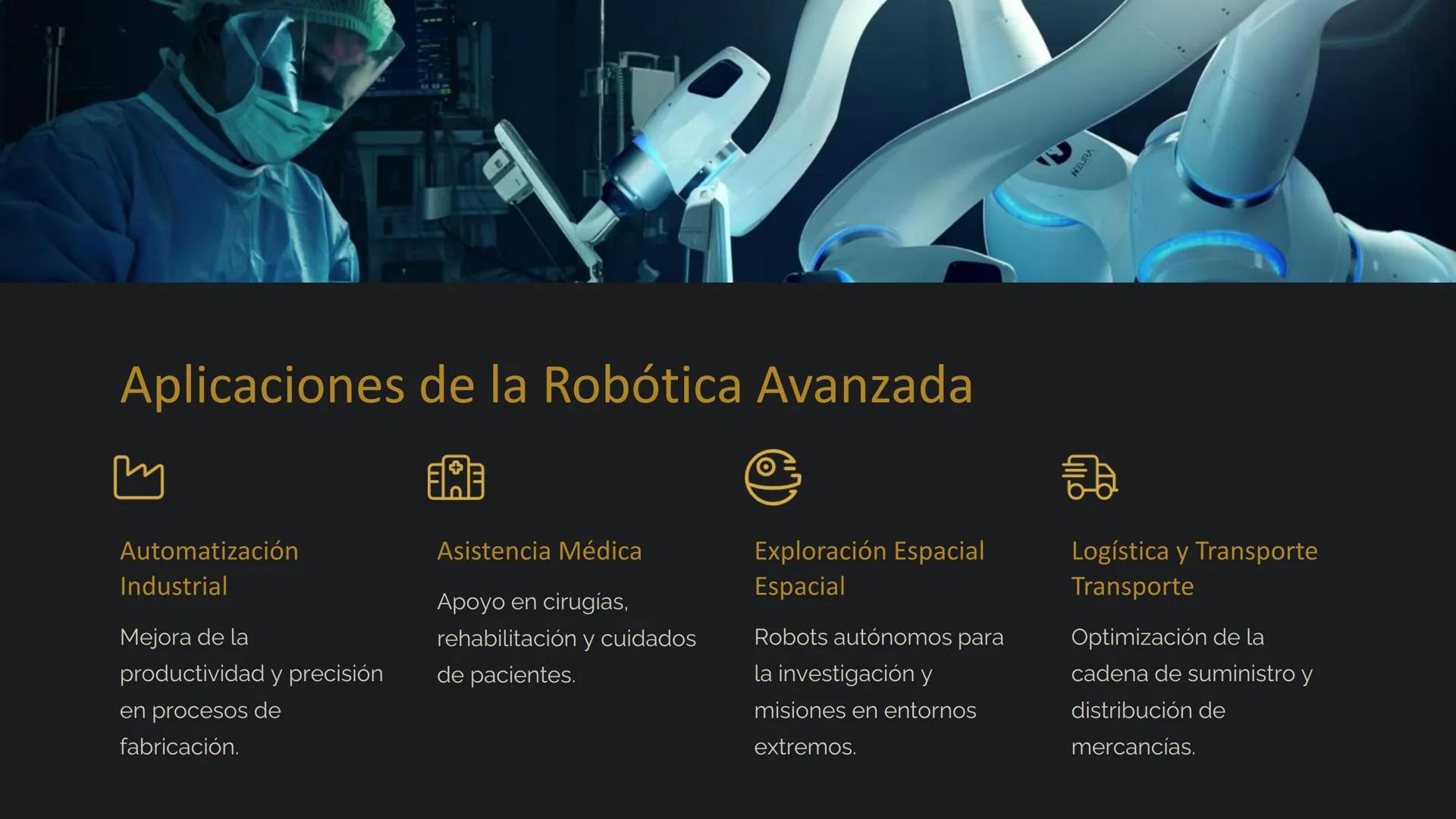 Robótica Avanzada y
Avanzada y
Automatización
La robótica avanzada y la automatización son campos en
rápida evolución que transforman la for