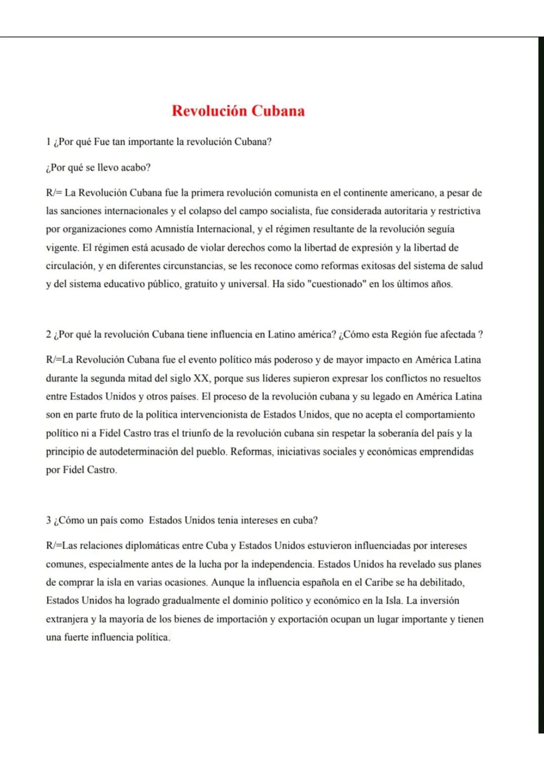 Sociales "Revolución Cubana"